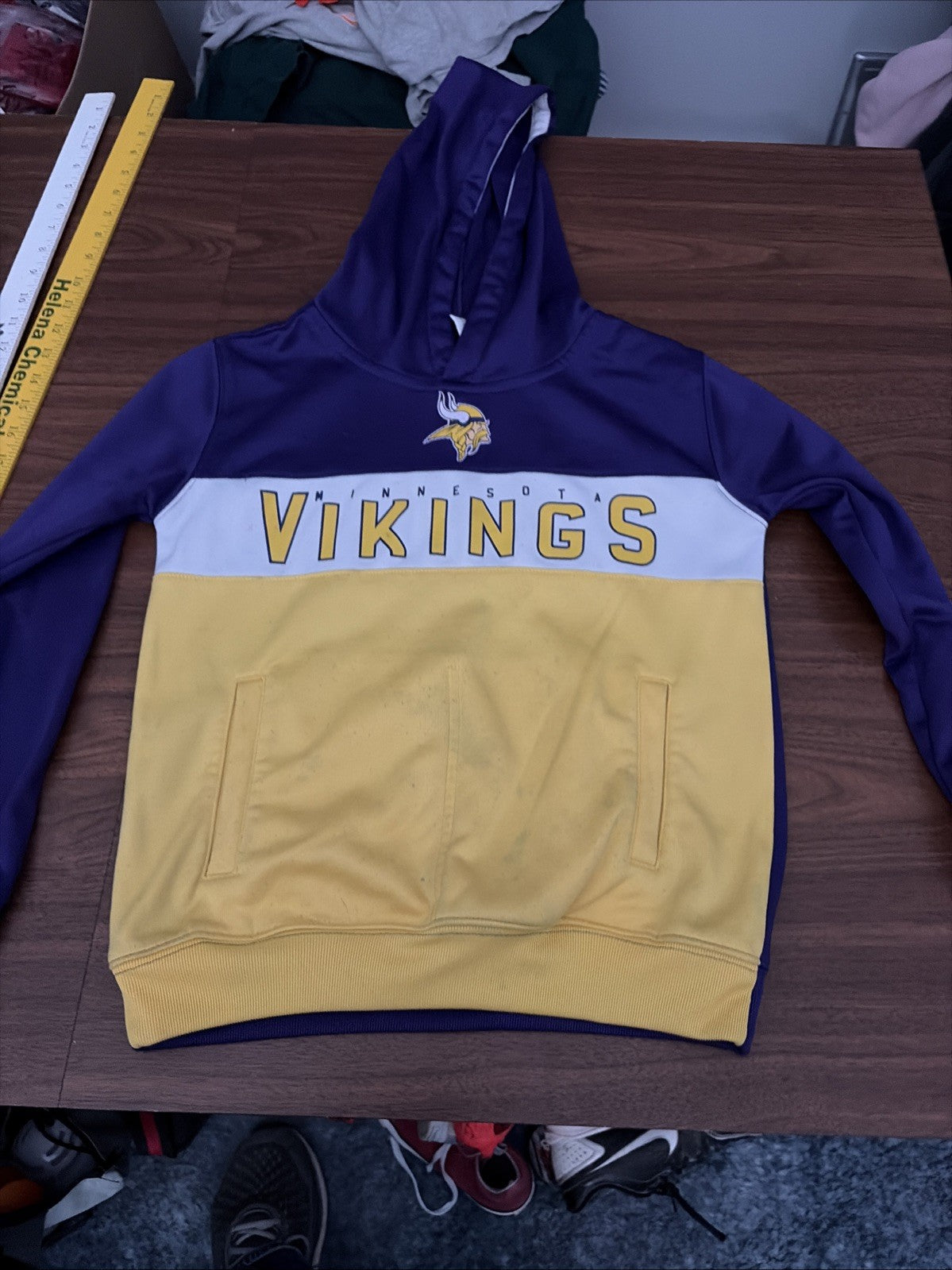 NFL team apparel Minnesota Vikings Youth Small (8) Hoodie. No Strings