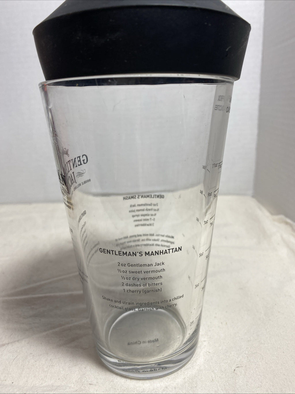 Gentleman Jack Daniel's Tennessee Whiskey Recipe Shaker Glass