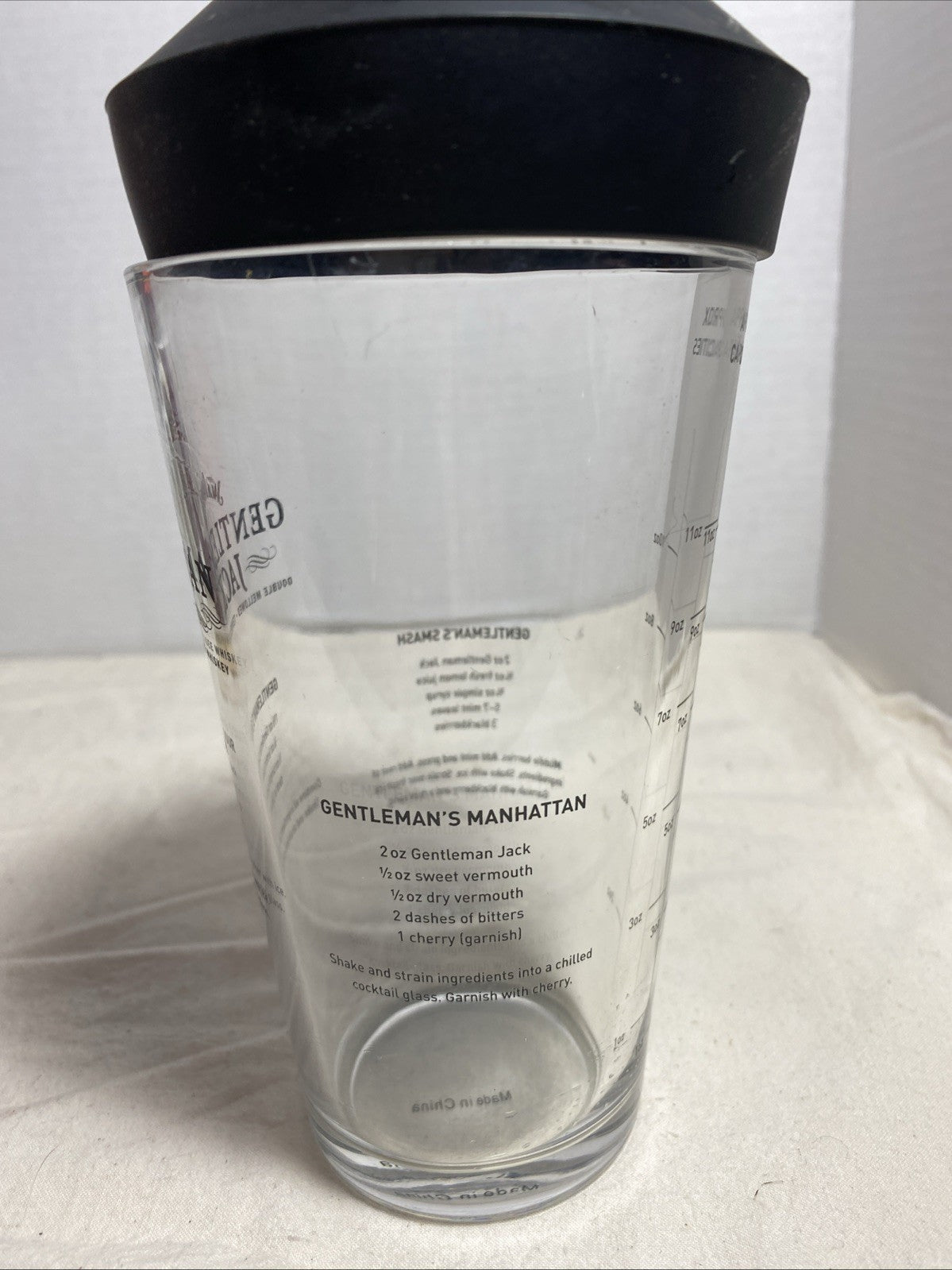 Gentleman Jack Daniel's Tennessee Whiskey Recipe Shaker Glass