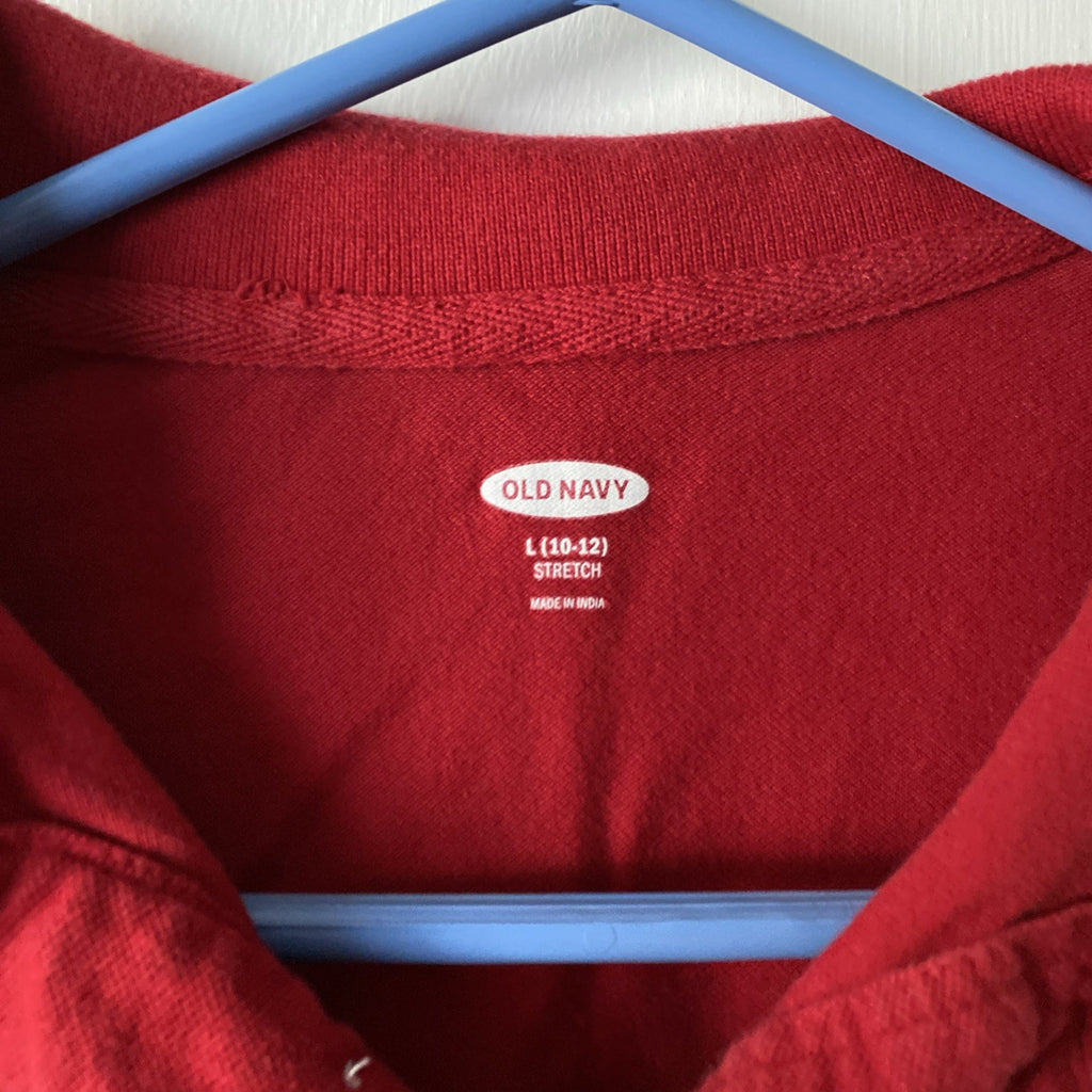 Old Navy kids size large 10–12 stretch polo color red short sleeve