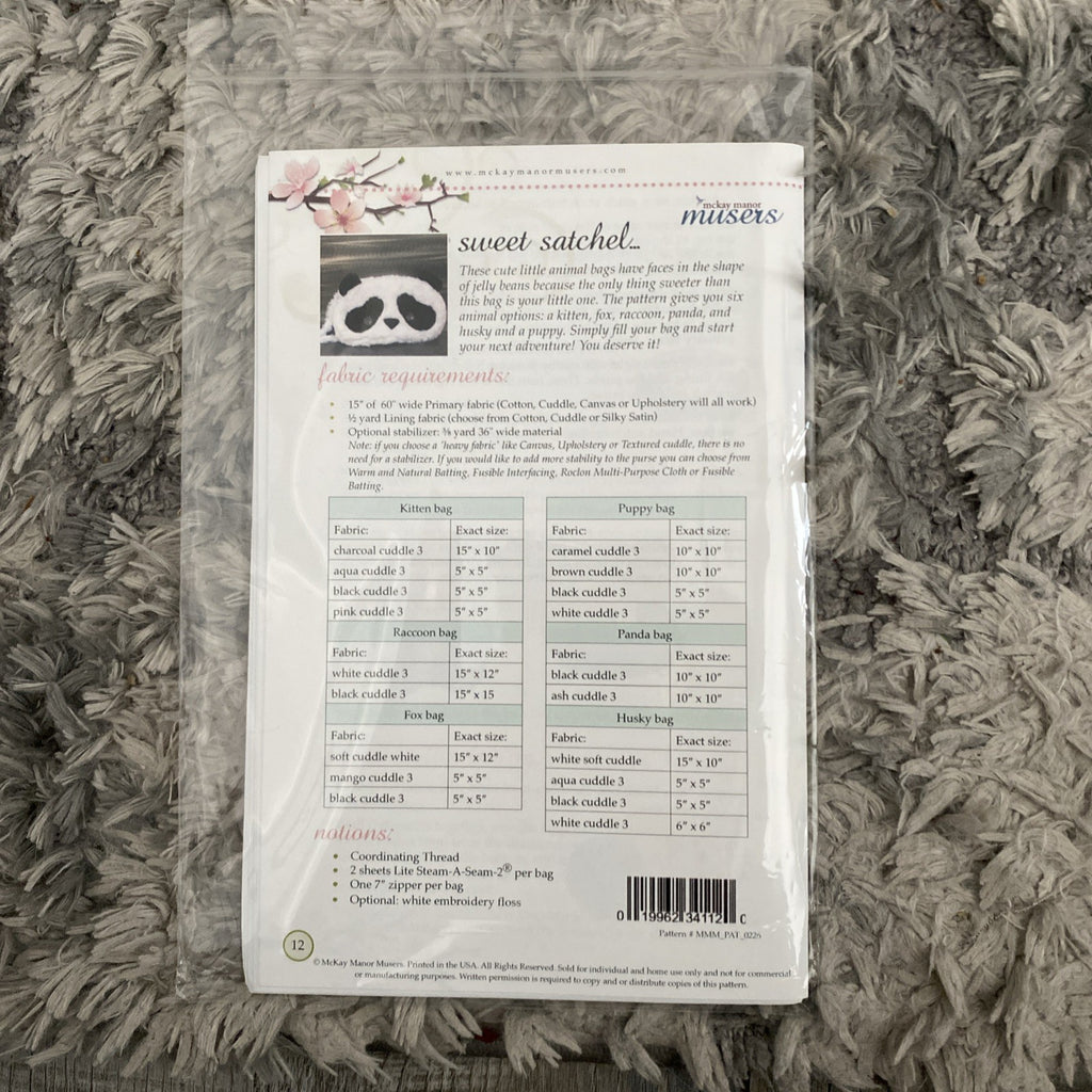 Jelly Bean Faces Bag Patterns, McKay Manor Musers