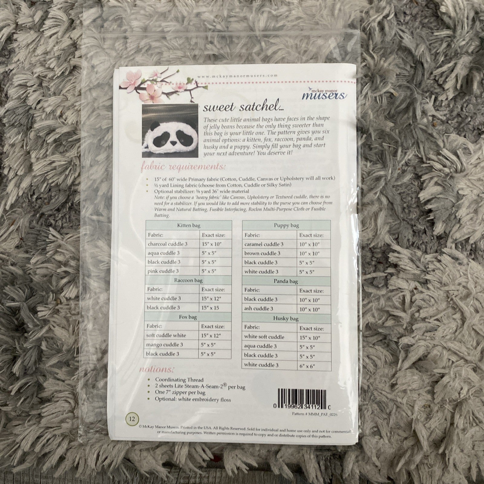 Jelly Bean Faces Bag Patterns, McKay Manor Musers