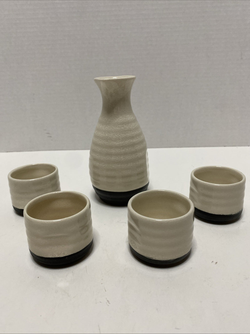 True Fervor 5 Piece Ceramic Hot and Cold Sake Carafe and Cup Set, One 8 oz Sake