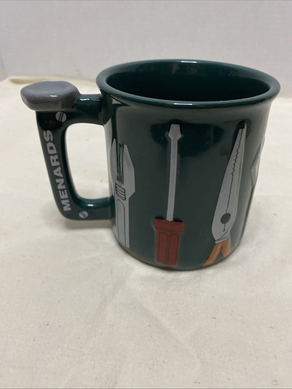 Green Menards Coffee Mug 3D Tools Wrench Pliers Handyman 4”  Cup