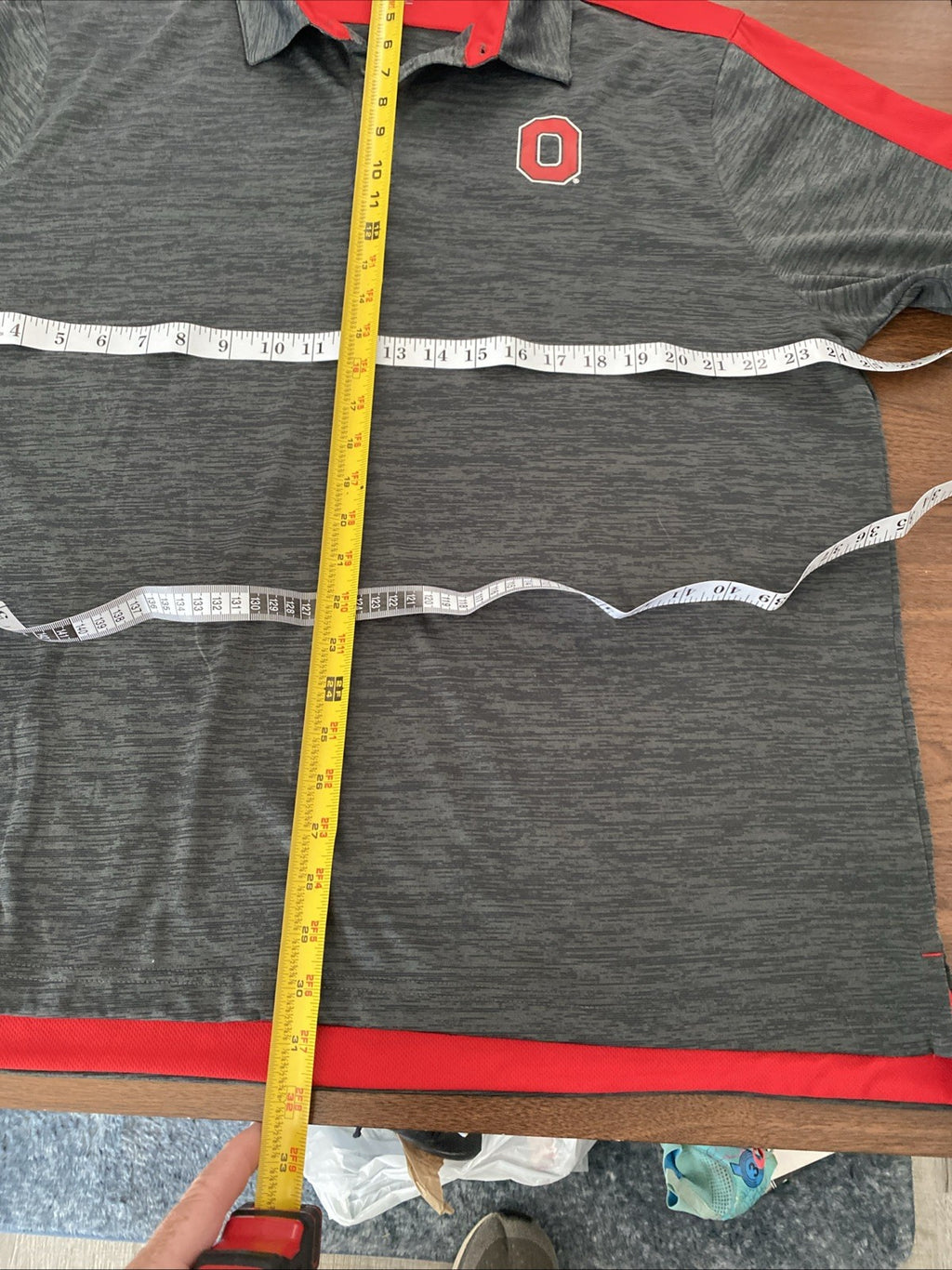 Varsity Ohio State Buckeyes Polo Shirt Mens Size 2XL Gray Short Sleeve Poly