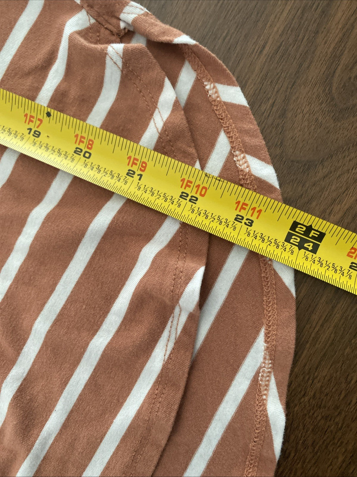 Old Navy women’s extra small long sleeve cotton tan and white striped shirt