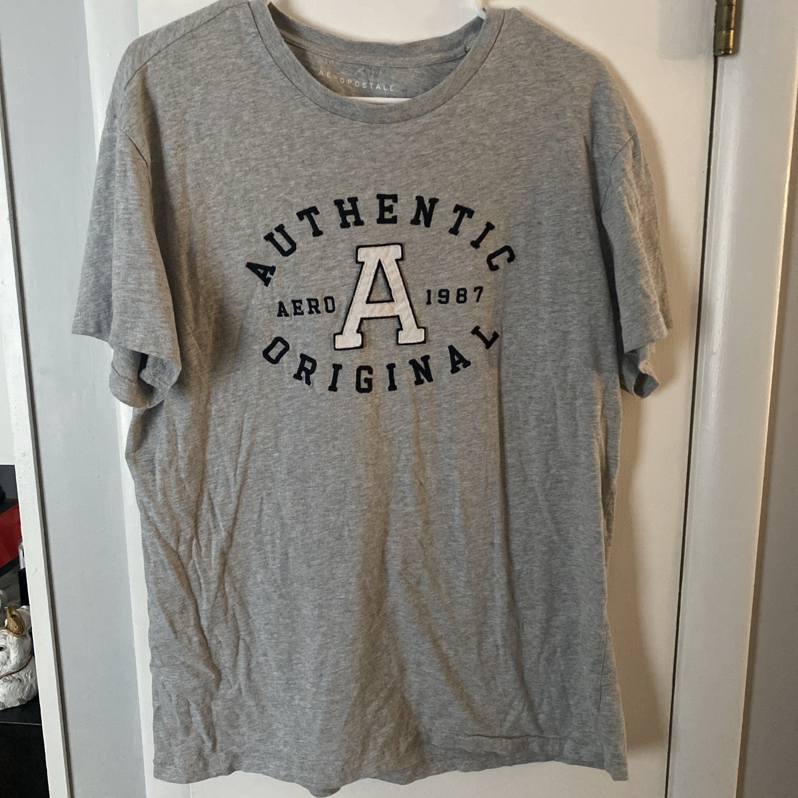Aeropostale Women’s T Shirt Aero Sport  Charcoal Gray Size Medium Print Logo