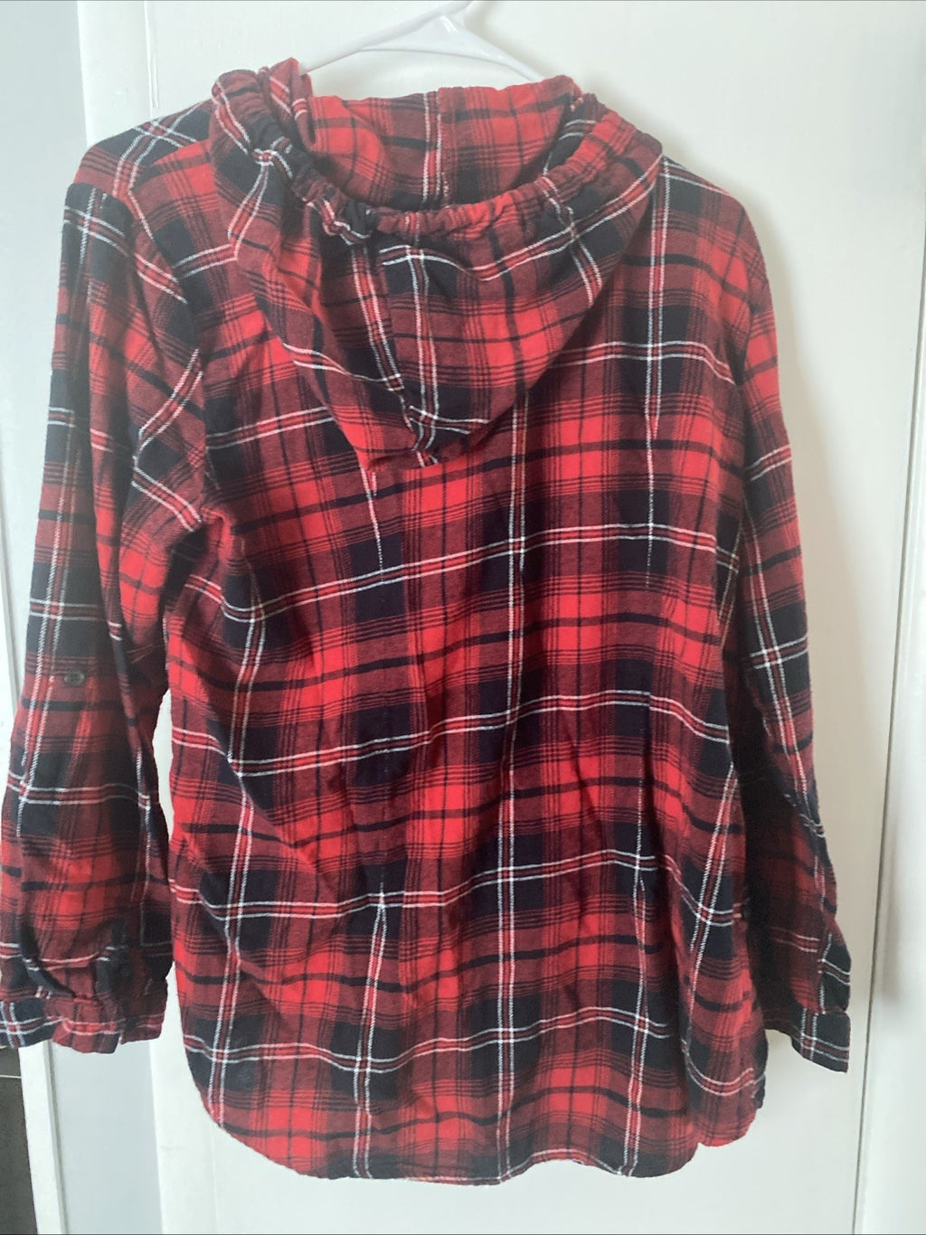 No boundaries hoodie shirt red plaid size extra large 15/17