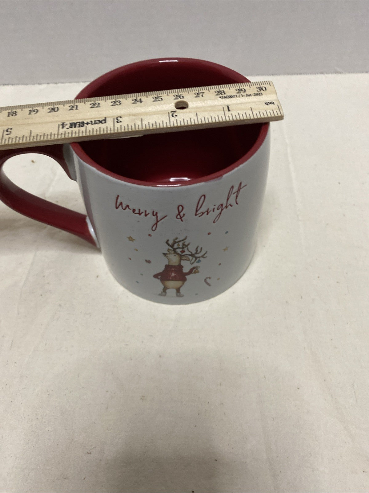 Global Design Connections Reindeer Christmas Coffee Mug Red