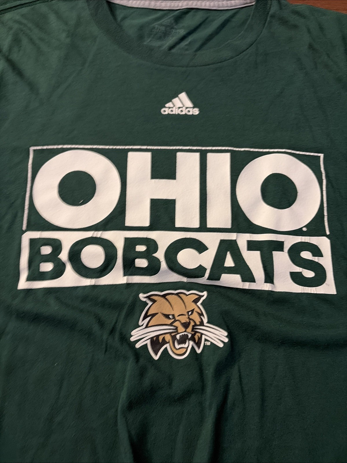 Adidas Men’s Medium Ohio University Bobcats Short Sleeve T-Shirt Green