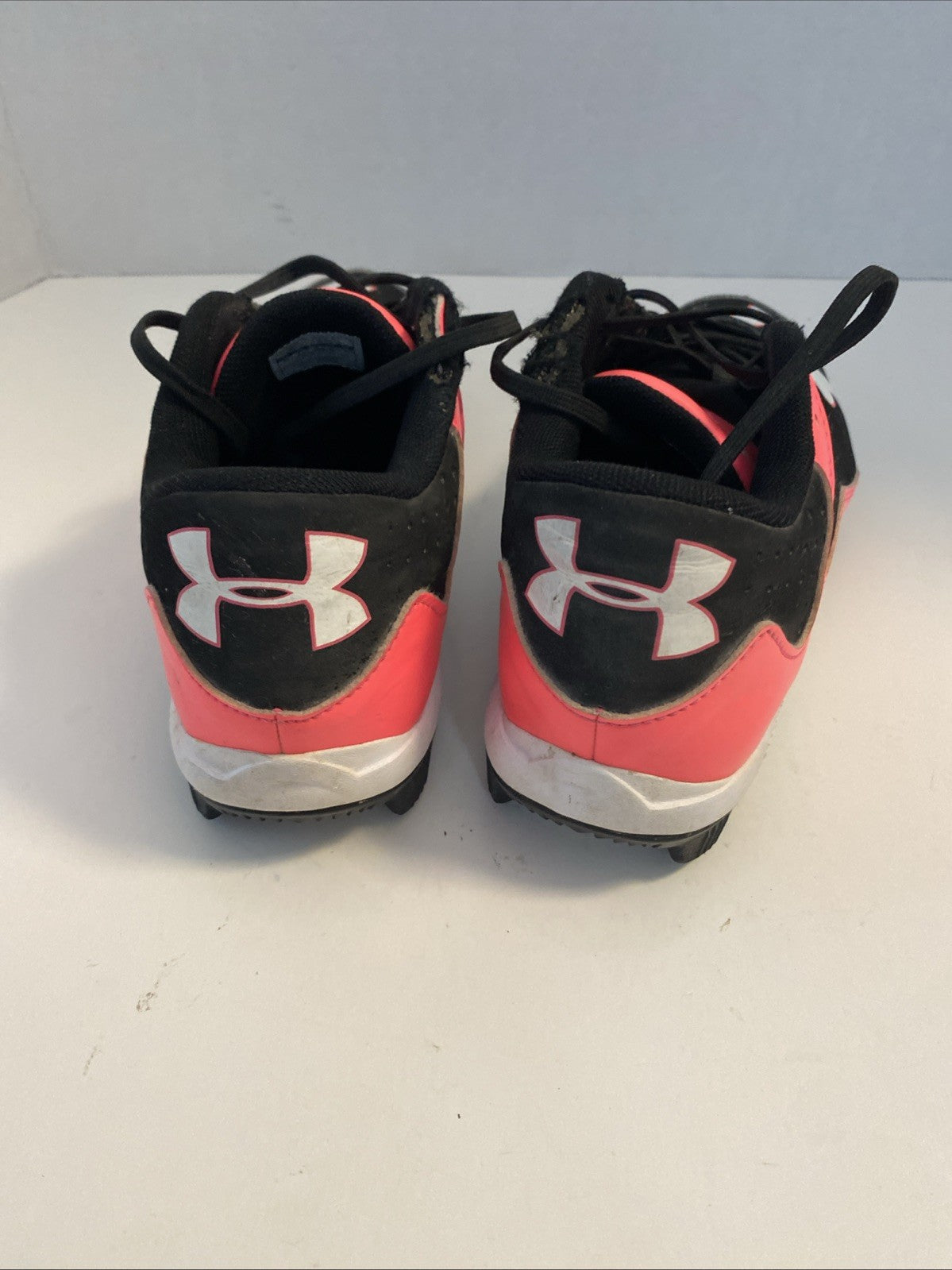 Under Armour Leadoff Low Rim Jr Girls Cleats Sz 4Y Black Pink White Little Girl