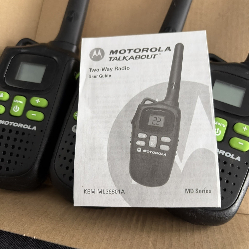 Set of 3 Motorola MD Talkabout Two-Way Radio 22 Channel w/ Chargers Tested Works