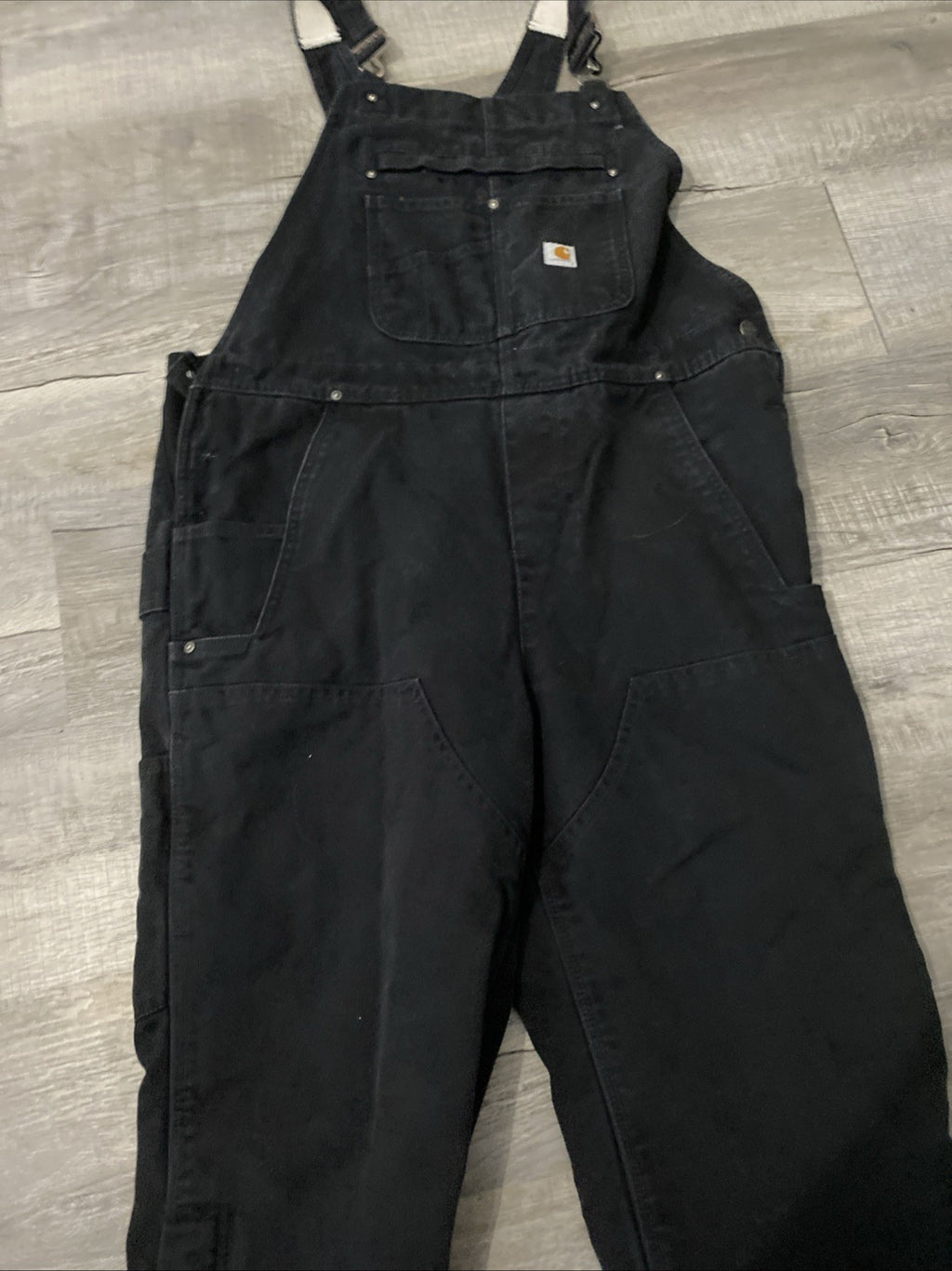 Carhartt (12-14) Short Bib Overalls Black