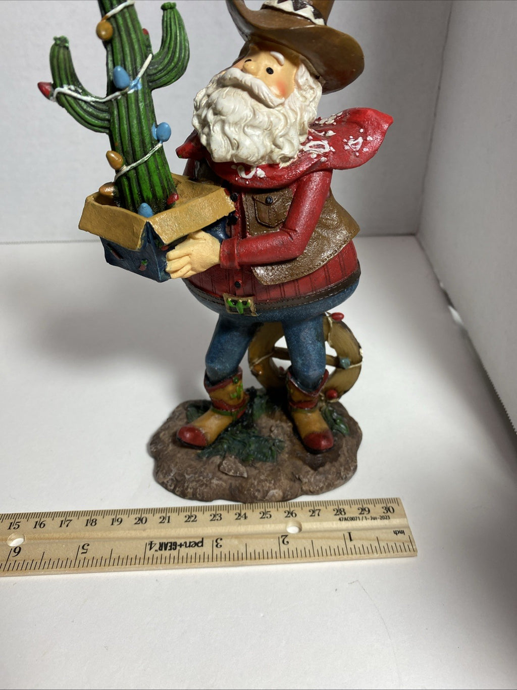 Vintage Shelf Sitting Rodeo Western Cowboy Christmas Cactus Shelf Sitters