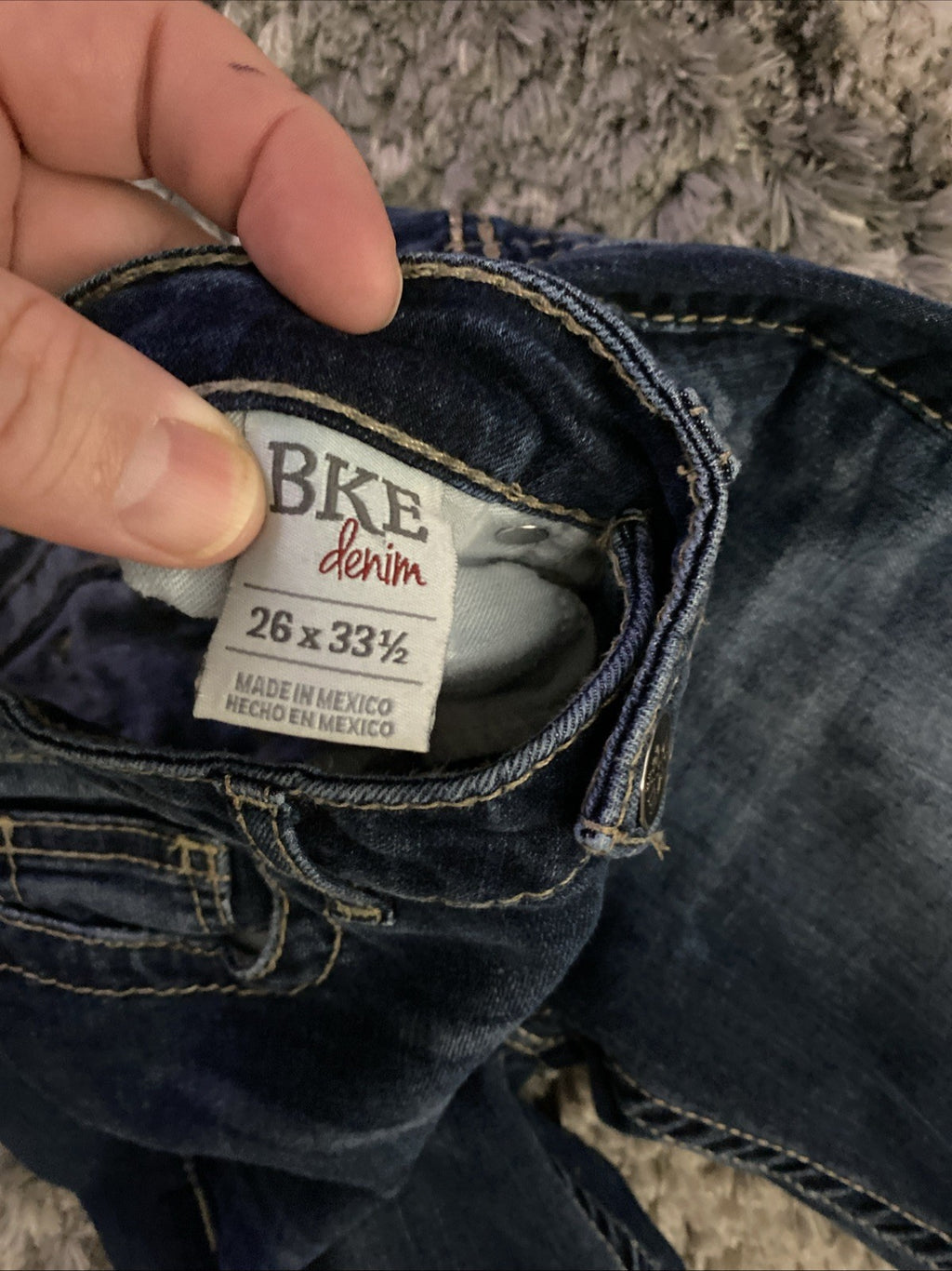 BKE Denim Women's Size 26L Long Peyton Bootcut Jeans Dark Wash 33.5 Inseam