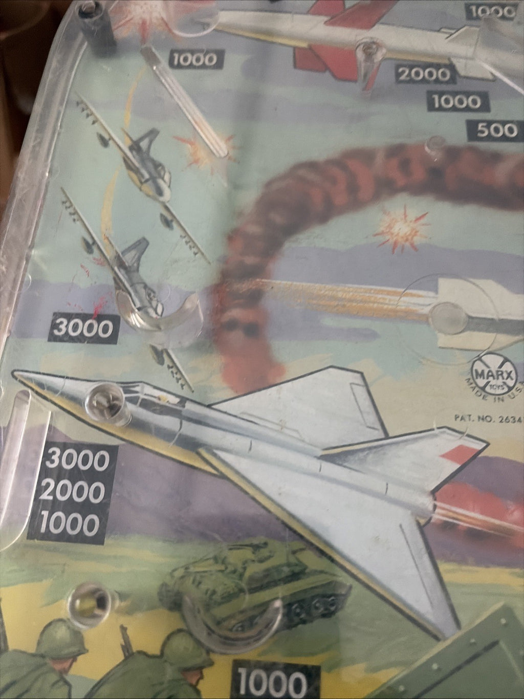Vintage 1950s Marx Toys "COMBAT”  Table Top Pinball Game