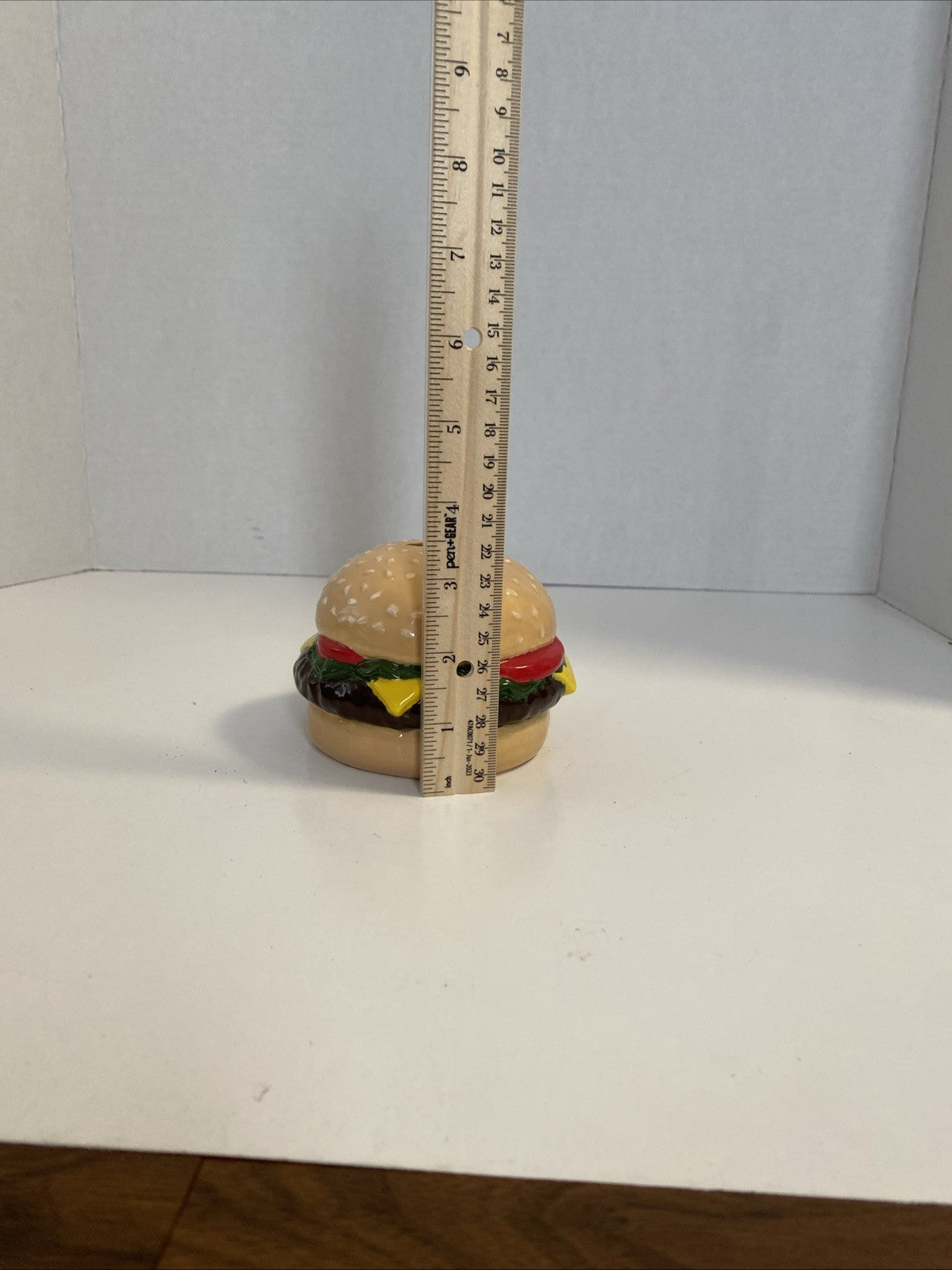 Vintage Retro Ceramic Hamburger Cheeseburger Money Coin Bank