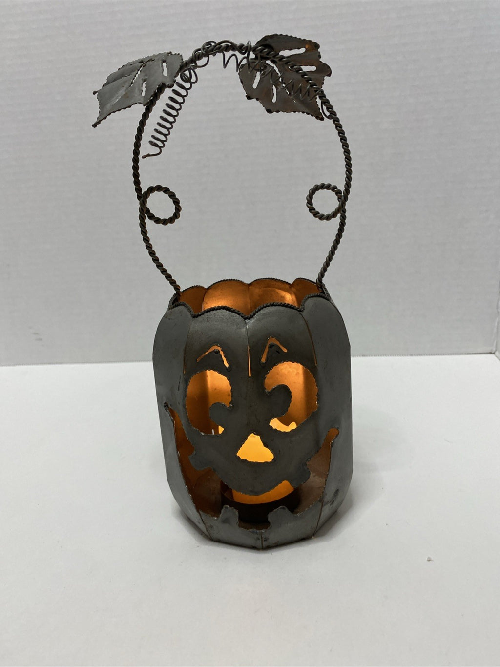 Halloween Pumpkin Votive Candle Holder - Metal