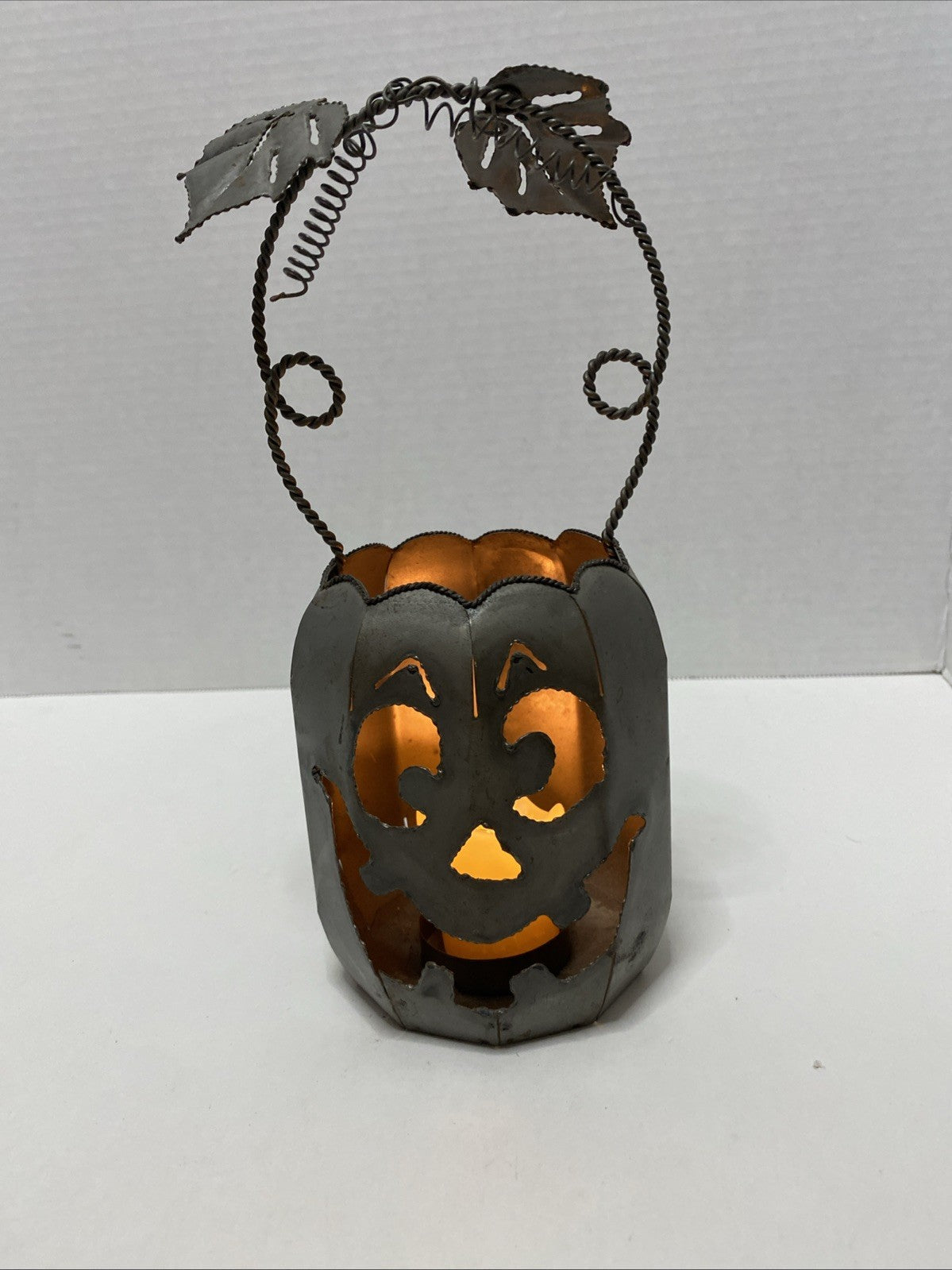 Halloween Pumpkin Votive Candle Holder - Metal