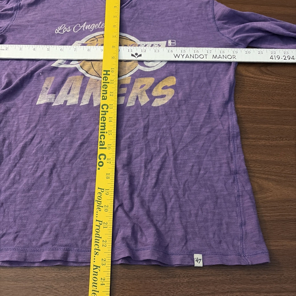 47 Brand Women’s Large Los Angeles Lakers Hoodie T-Shirt Longsleeve