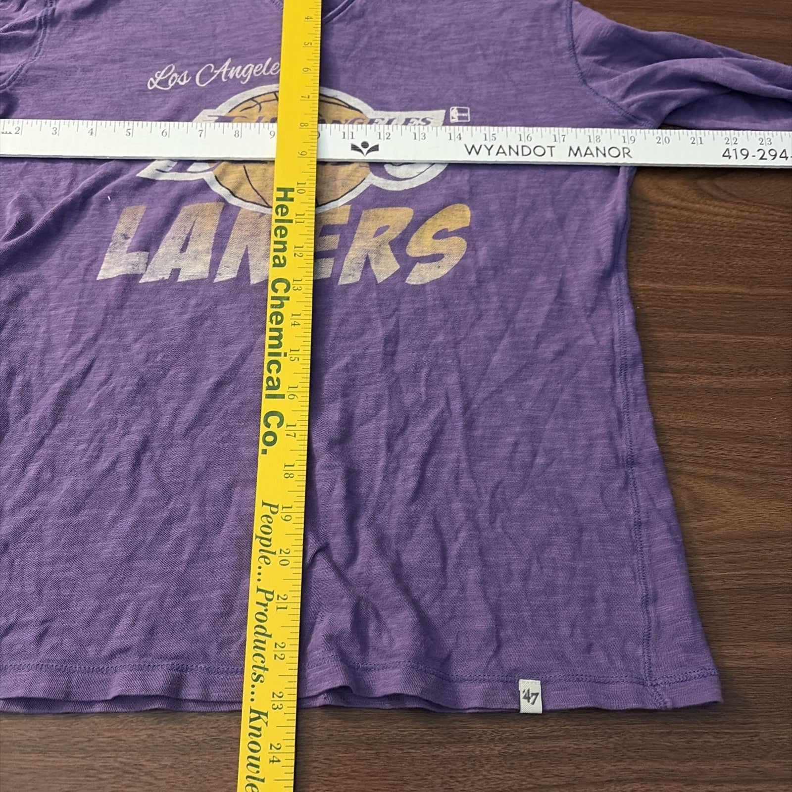 47 Brand Women’s Large Los Angeles Lakers Hoodie T-Shirt Longsleeve