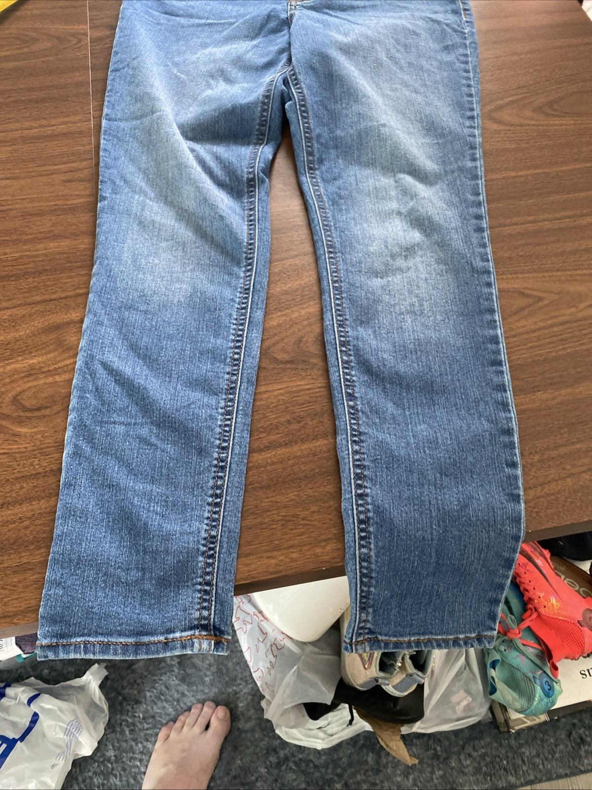 Old Navy womens super skinny ankle jeans size 6 TALL stretch blue med wash