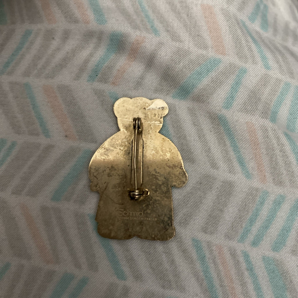 Gordon Fraser Teddy bear in pajamas SCHMID metal enamelled Christmas Pin