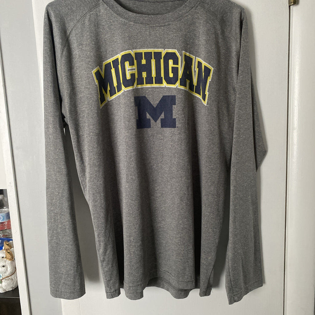 Fanatics Michigan Wolverines Mens M T-Shirt Gray Team LS Graffic Tee