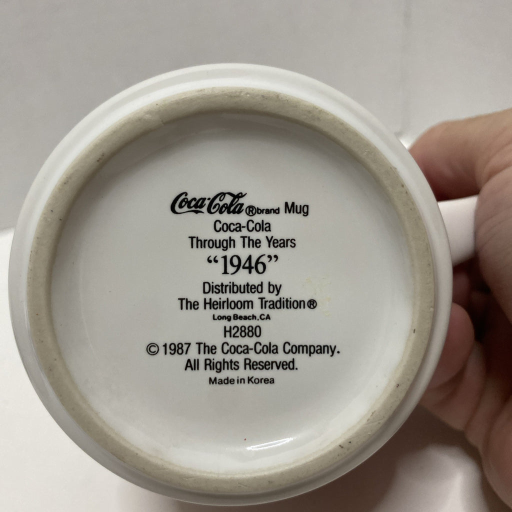 Coca Cola Vintage 1987 Coca Cola Coffee Mug "Through The Years 1946” Delicious