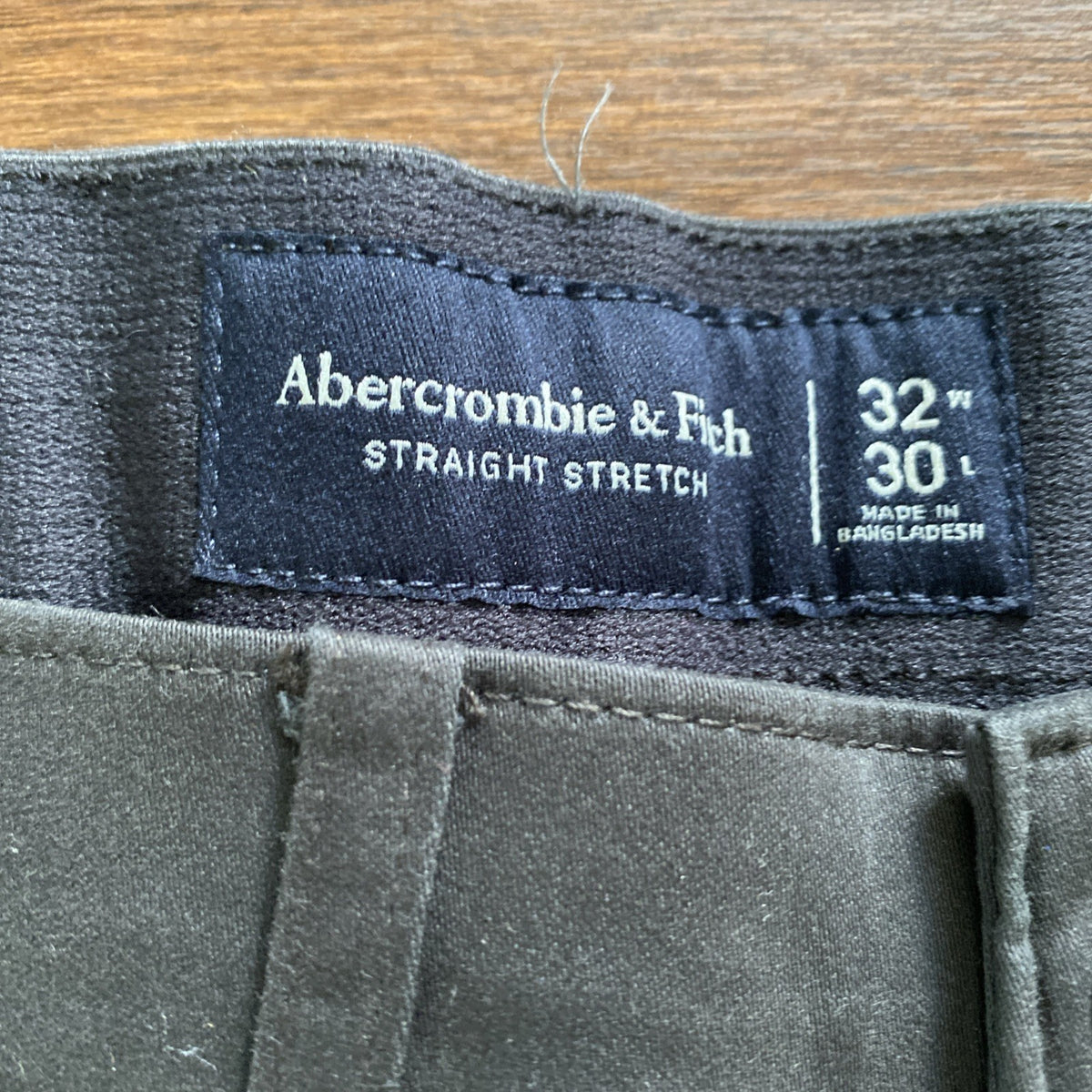 Abercrombie & Fitch Men's Pants Sz 32x31 Stretch 90's Straight Black Chino