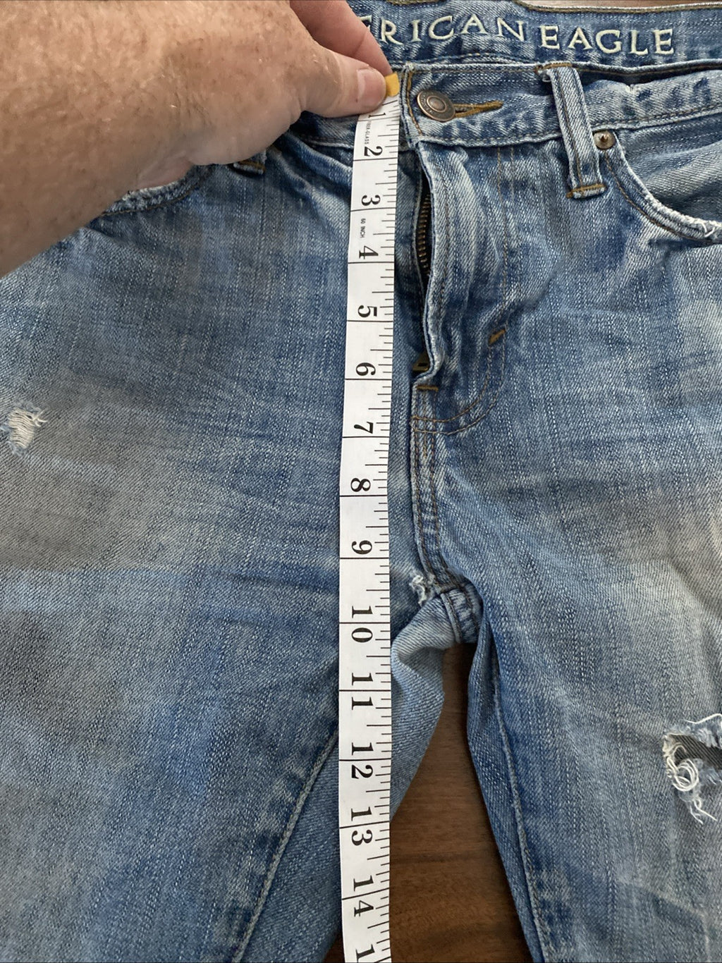 AMERICAN EAGLE Men’s Airflex + Skinny 30x32  Distressed Destroyed Denim  Jeans