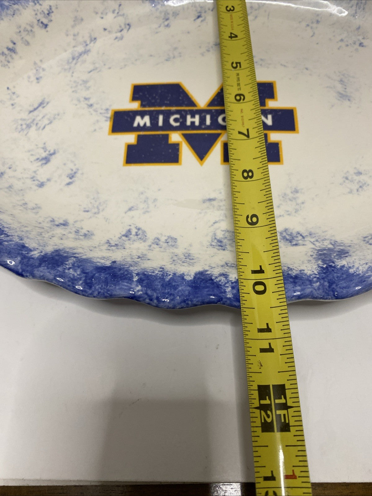 Michigan wolverine serving platter 14 1/2” x 10 1/2” glazed