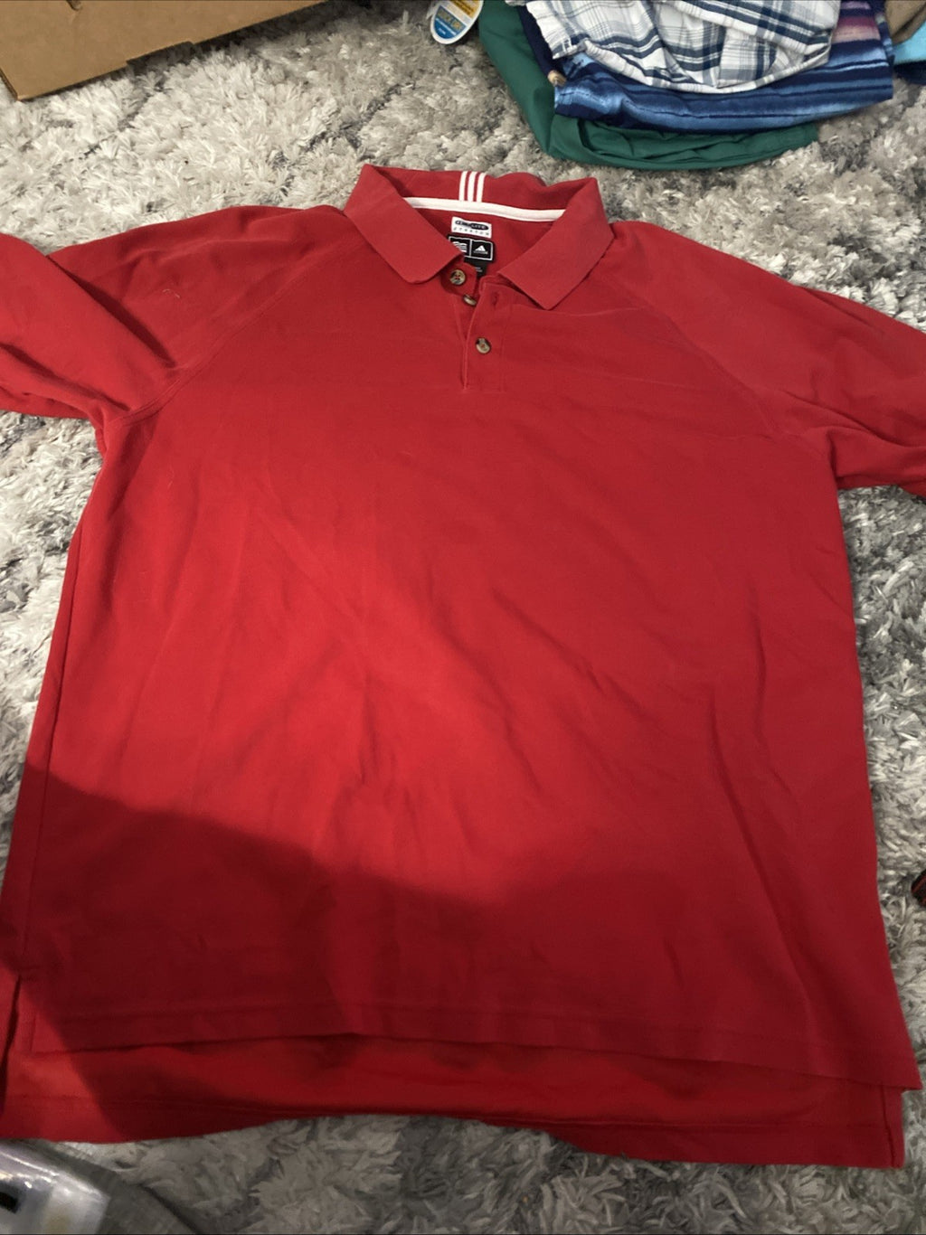 Adidas Climalite stretch men’s large short sleeve polo shirt red
