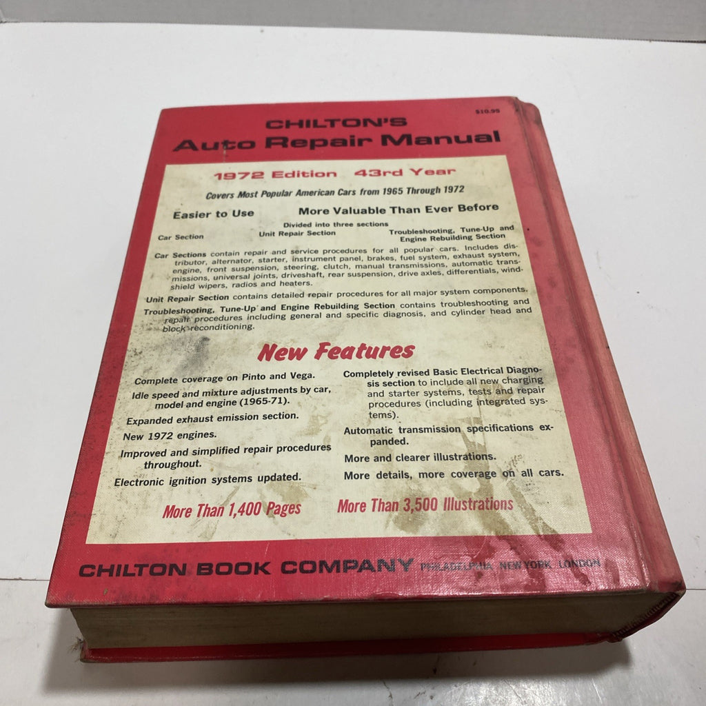 Chilton's Auto Repair Manual 1972 - American Cars 1965-1972 Color Edition