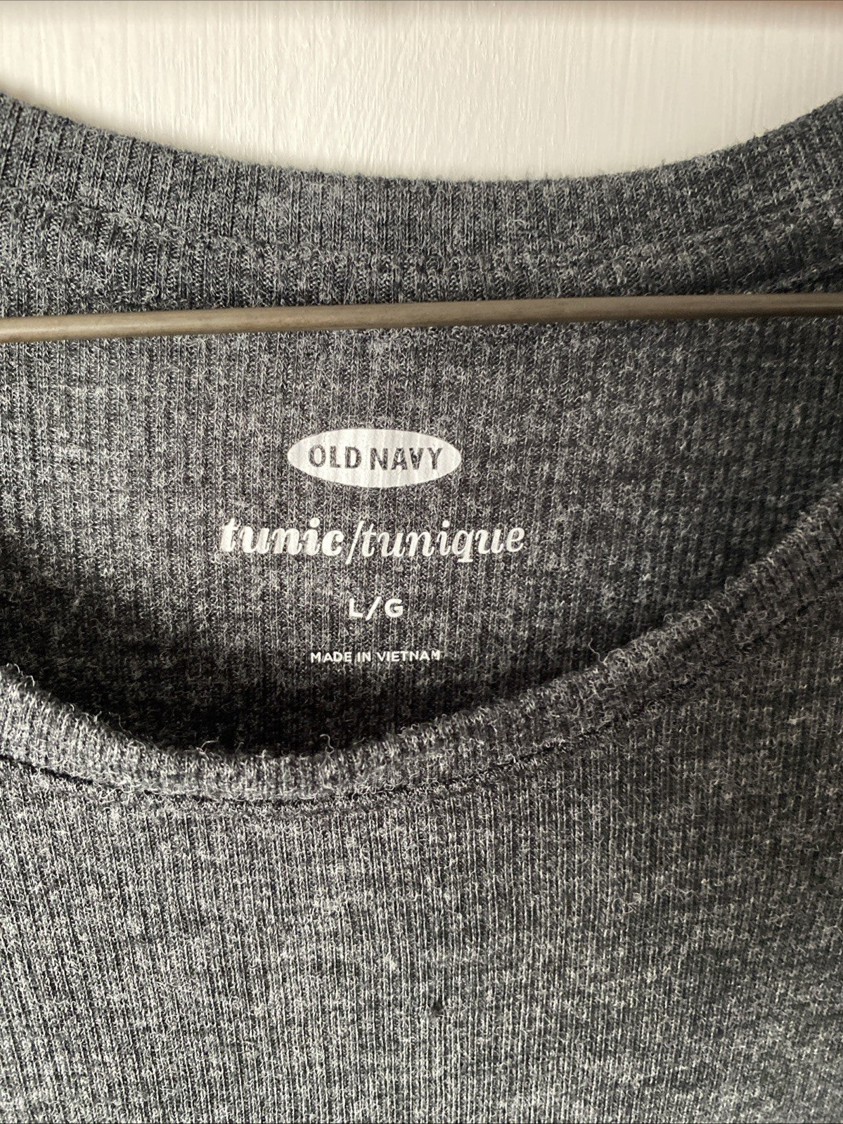 Old Navy Knit Tunic Top Womens Size Large Gray Long Sleeves Stretch