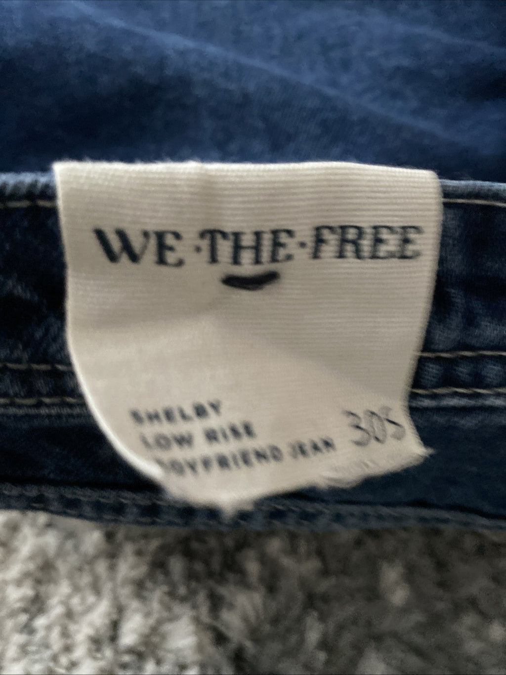 We The Free Jeans Womens 30 Blue Denim Button Fly Shelby Low Rise Boyfriend Jean