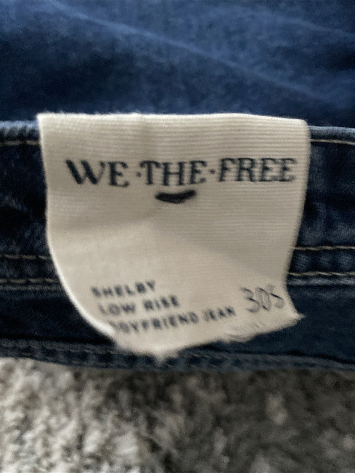 We The Free Jeans Womens 30 Blue Denim Button Fly Shelby Low Rise Boyfriend Jean