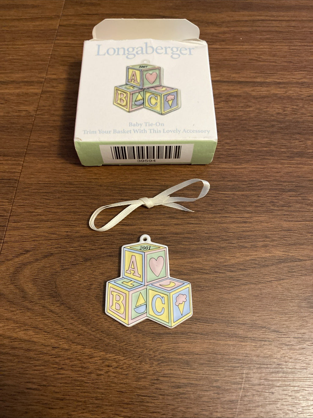 LONGABERGER TIE ON, 2001 Baby Blocks...Never Used