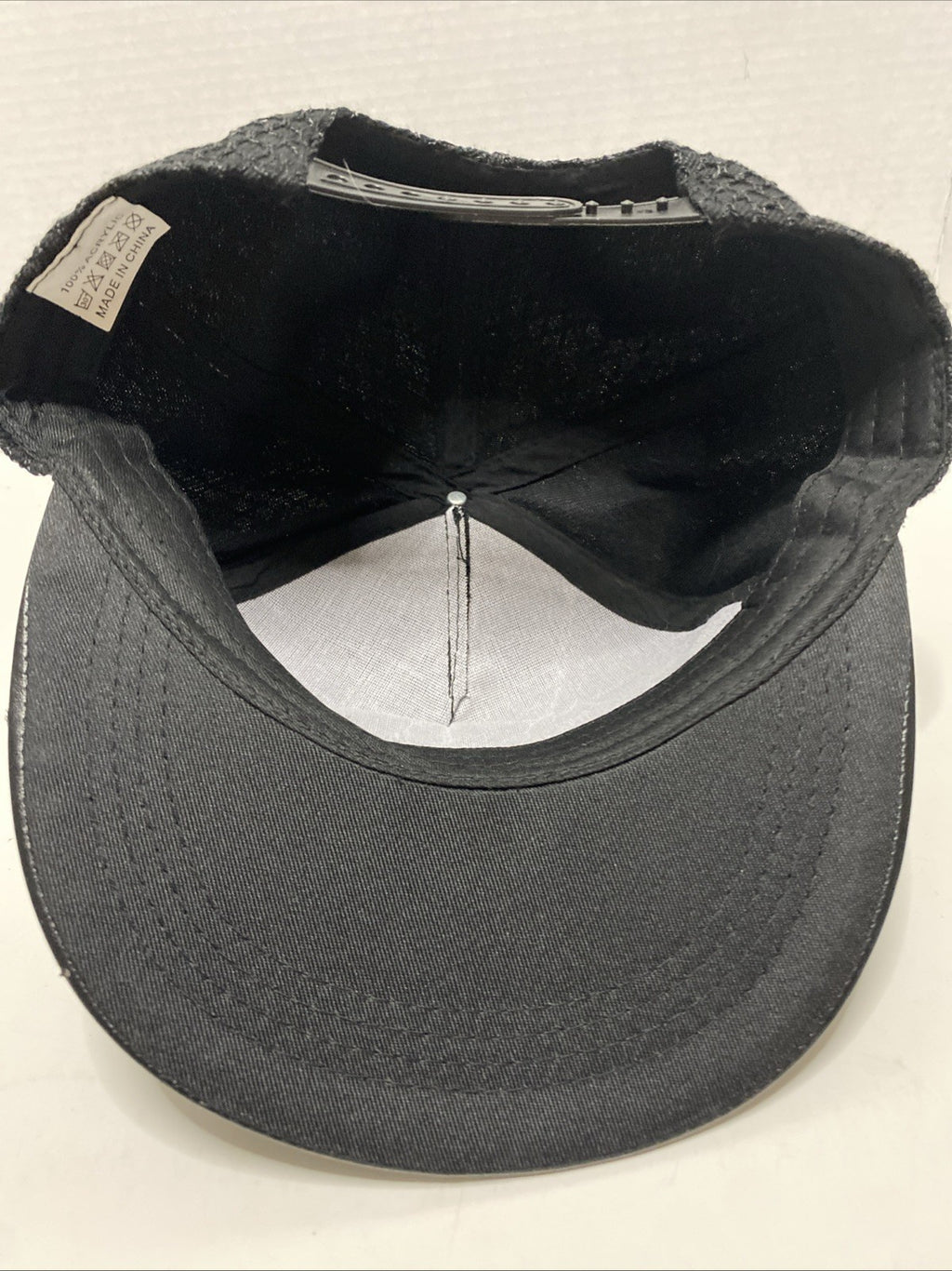 Batman Logo Snapback Hat Black Faux Leather Brim Baseball Cap