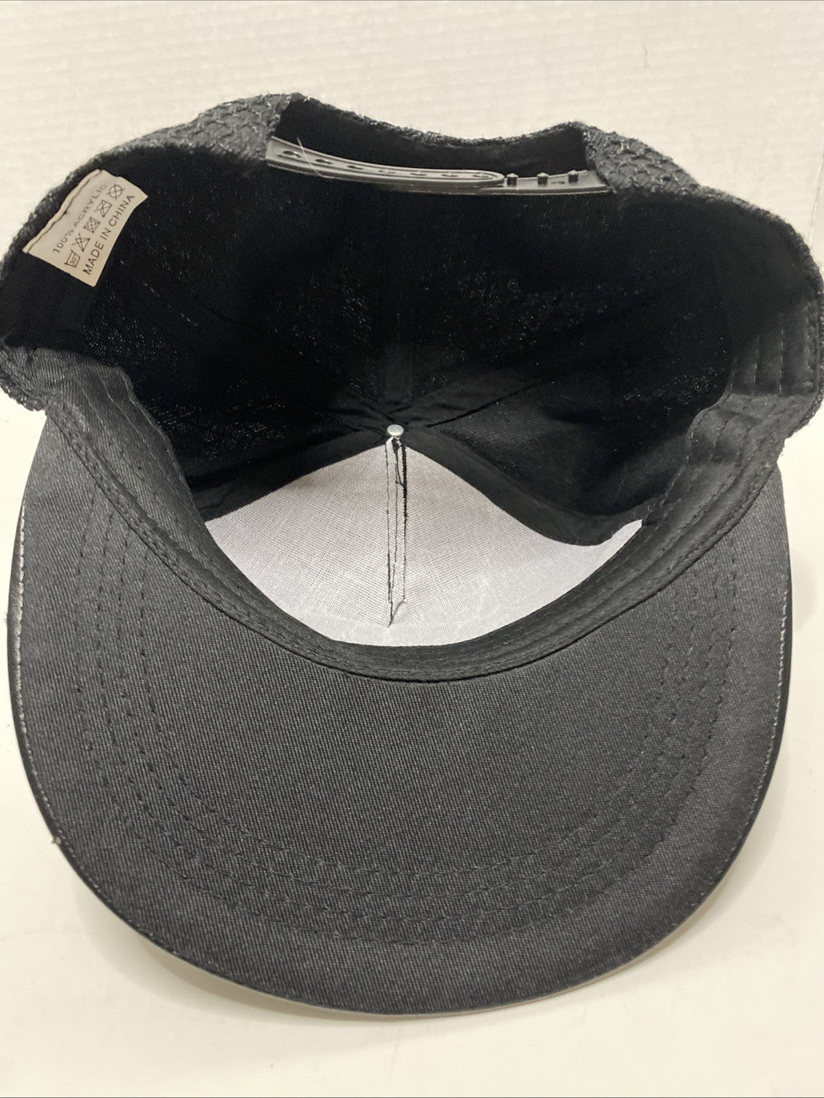 Batman Logo Snapback Hat Black Faux Leather Brim Baseball Cap