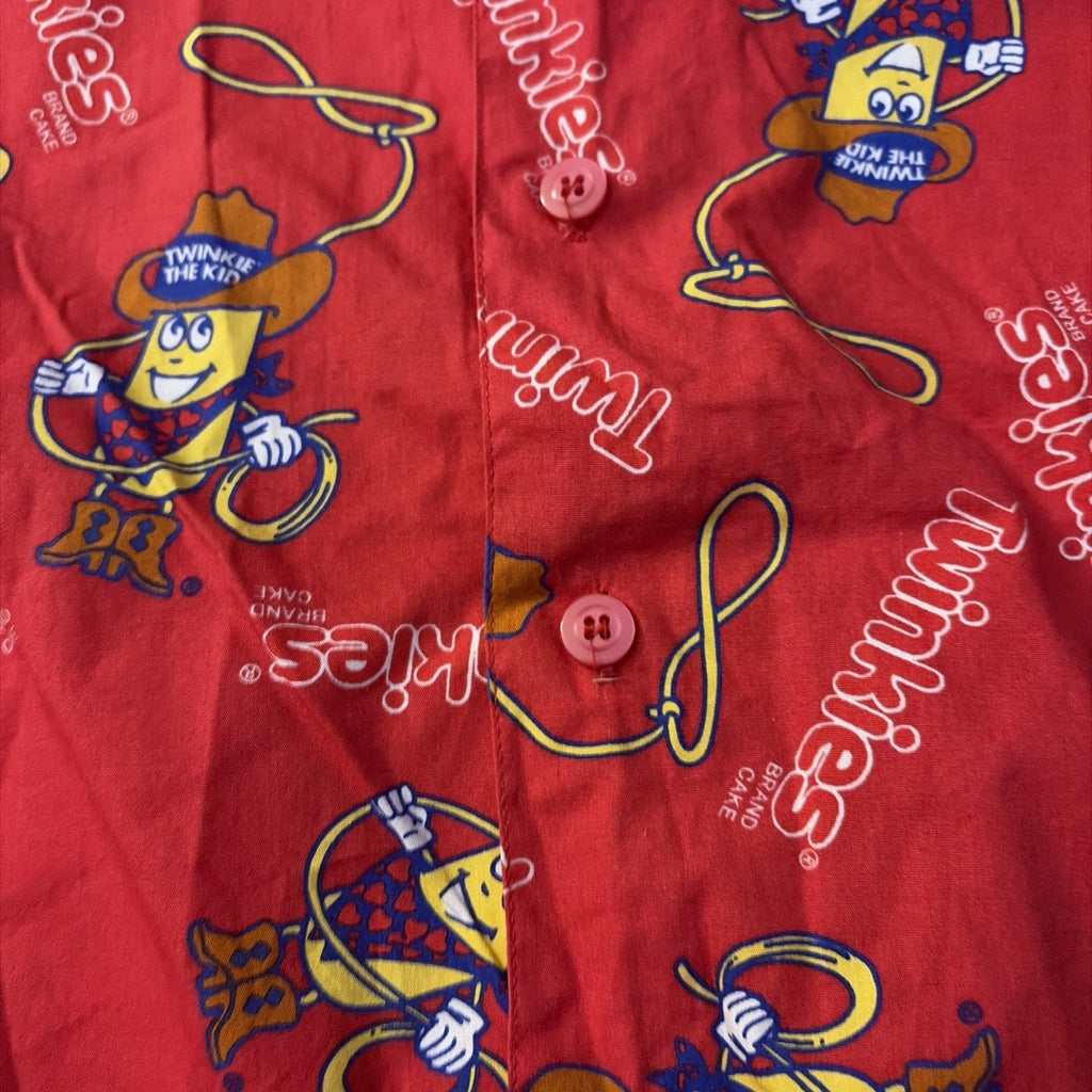 Hostess Men’s Medium Twinkie Hawaiian Shirt Short Sleeve Red