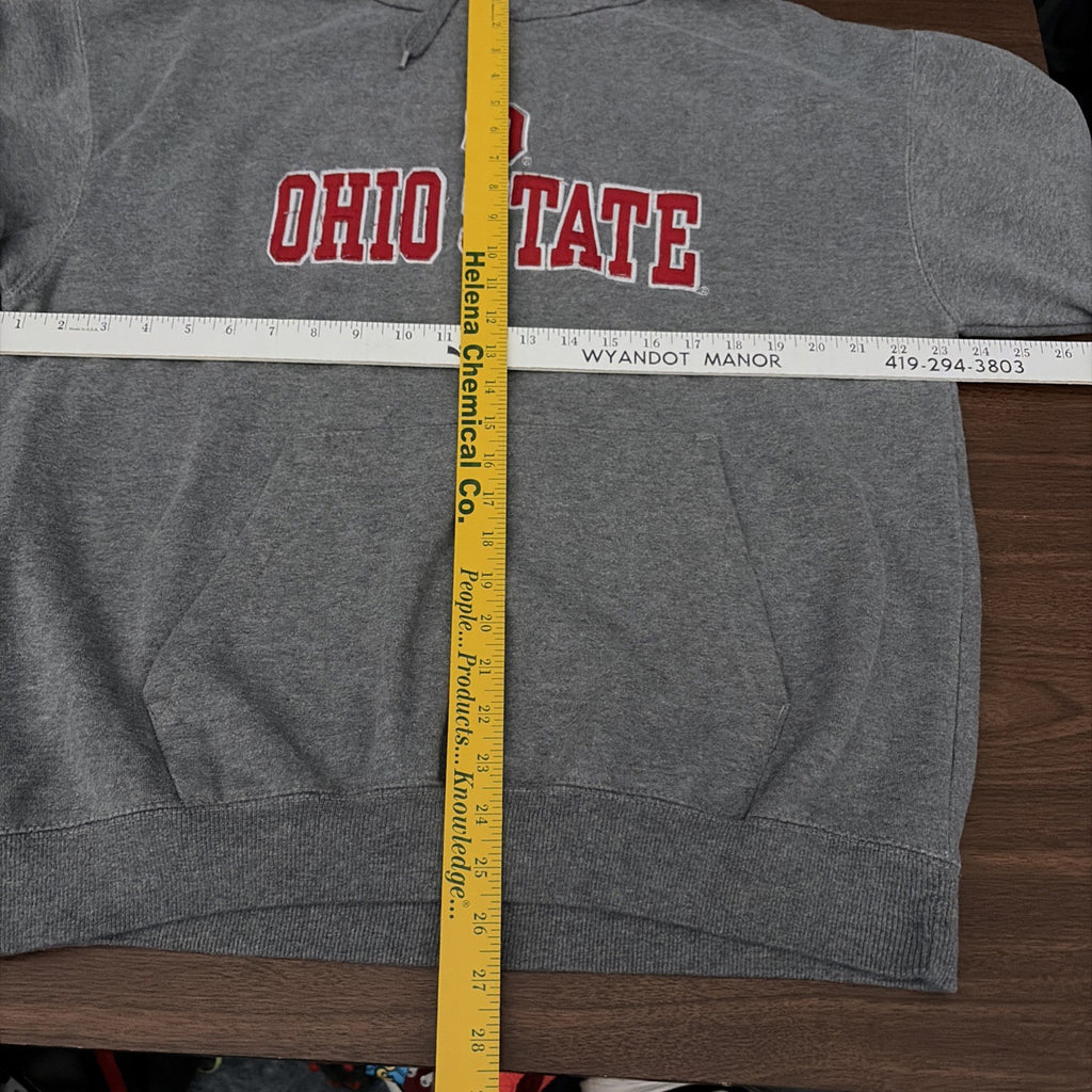 Ohio State University Buckeyes Pullover Hoodie Grey Size XL