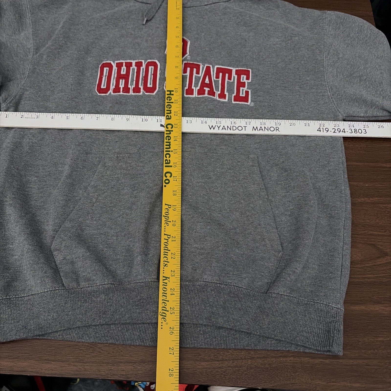 Ohio State University Buckeyes Pullover Hoodie Grey Size XL
