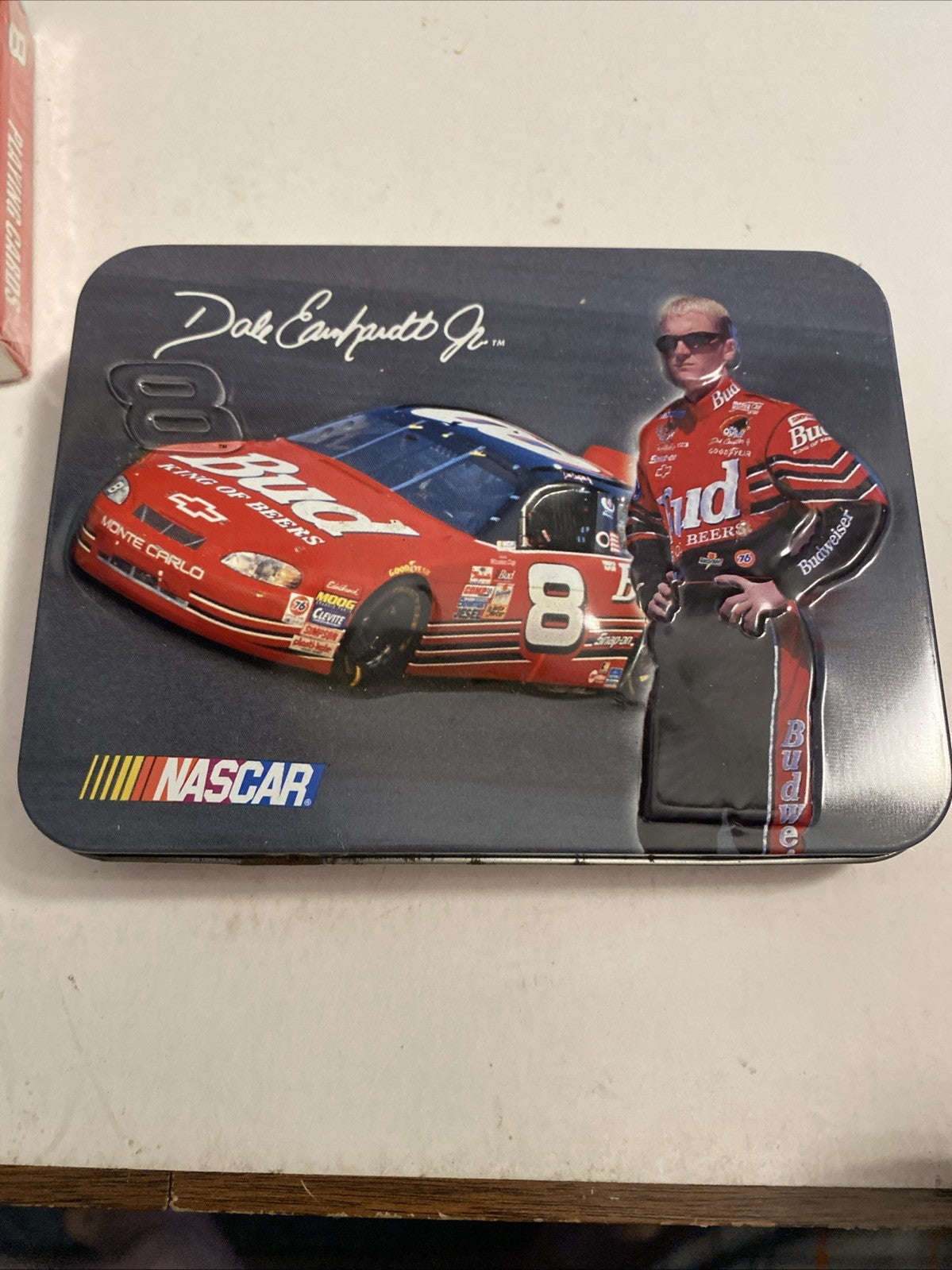 2000 Nascar Dale Earnhardt Jr #8 Embossed Metal Tin w/2 Decks Playing Cards NIB