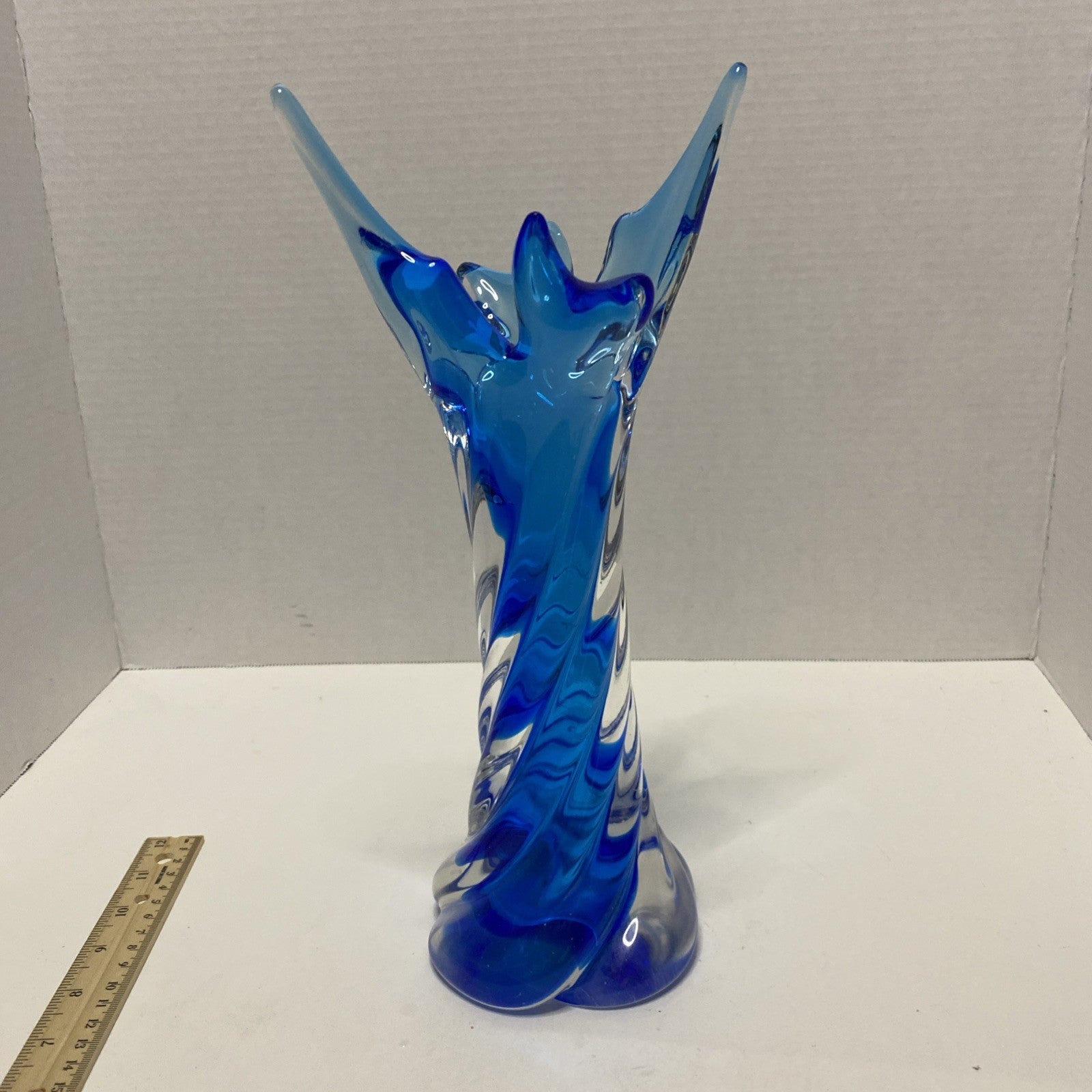 Blue  Swirl  Glass  Vase