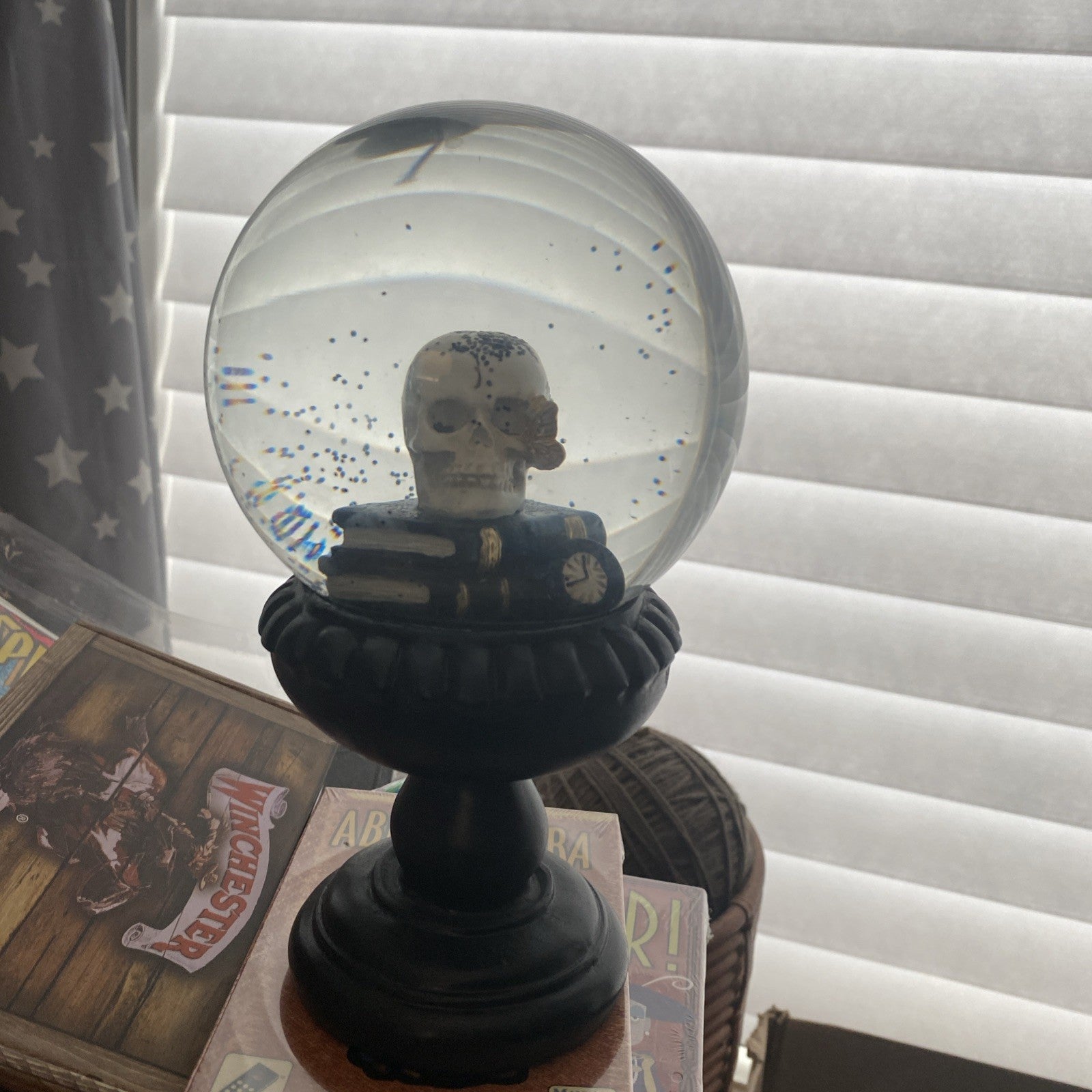 Skull On Books Snow globe