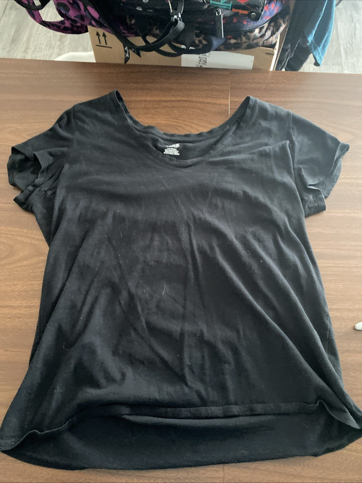 Pink Victoria’s Secret women’s large short sleeve shirt black cotton