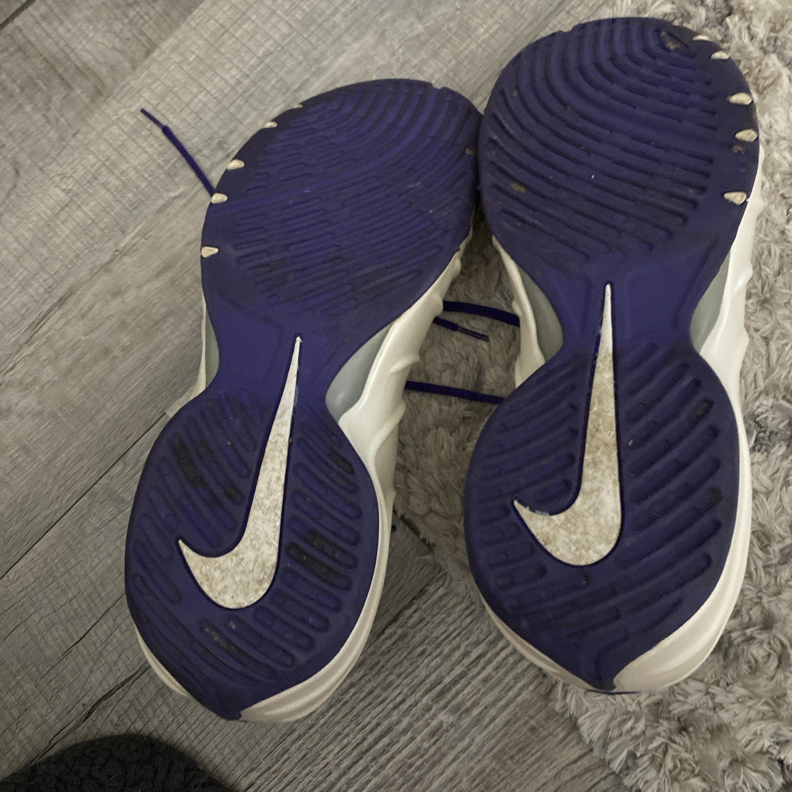 Nike Purposite Foamposite White /Purple Swish 2002 Size 17