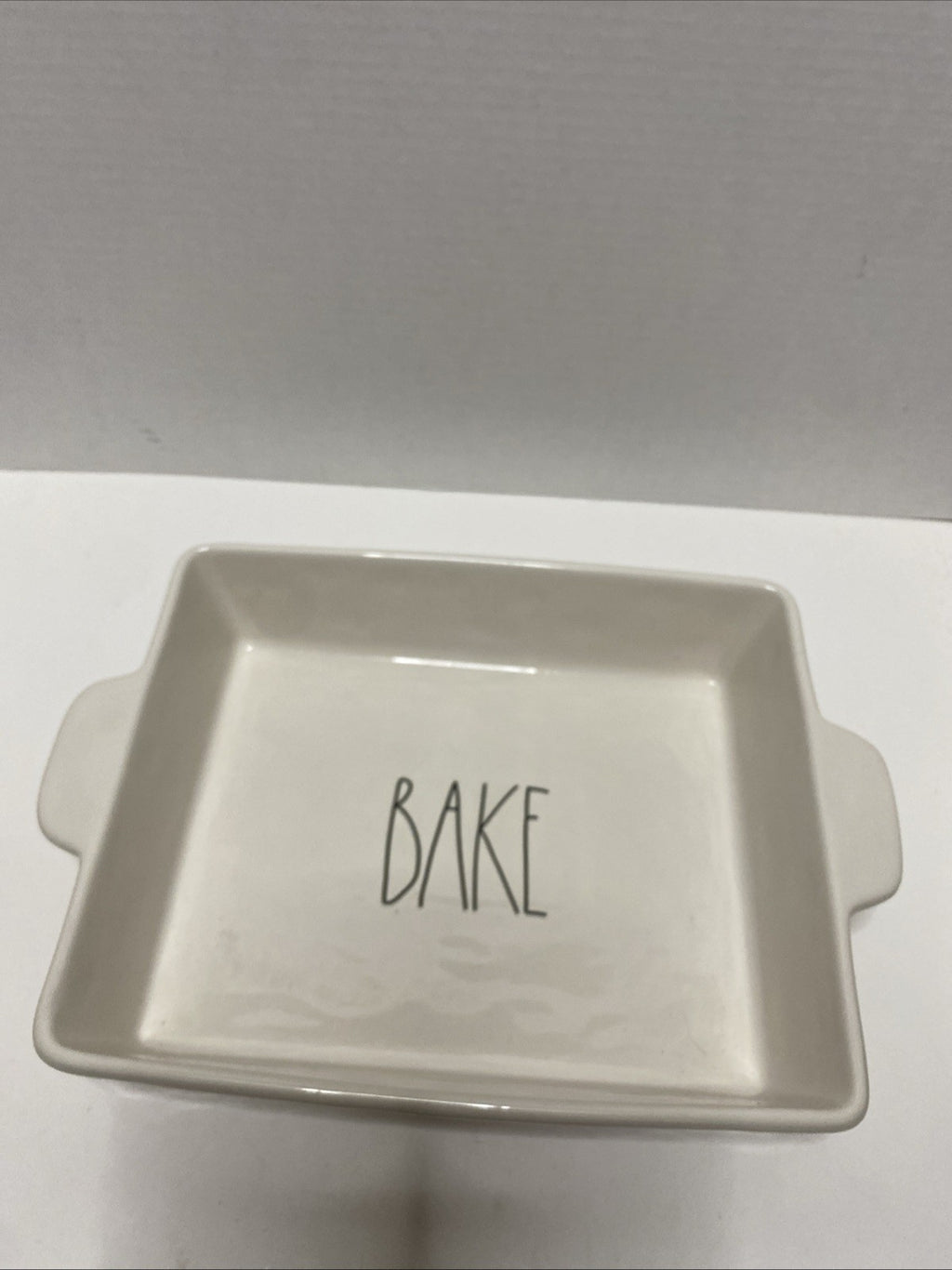Rae Dunn "BAKE" Square Baking Dish Pan 10 X 8.5 with Handles