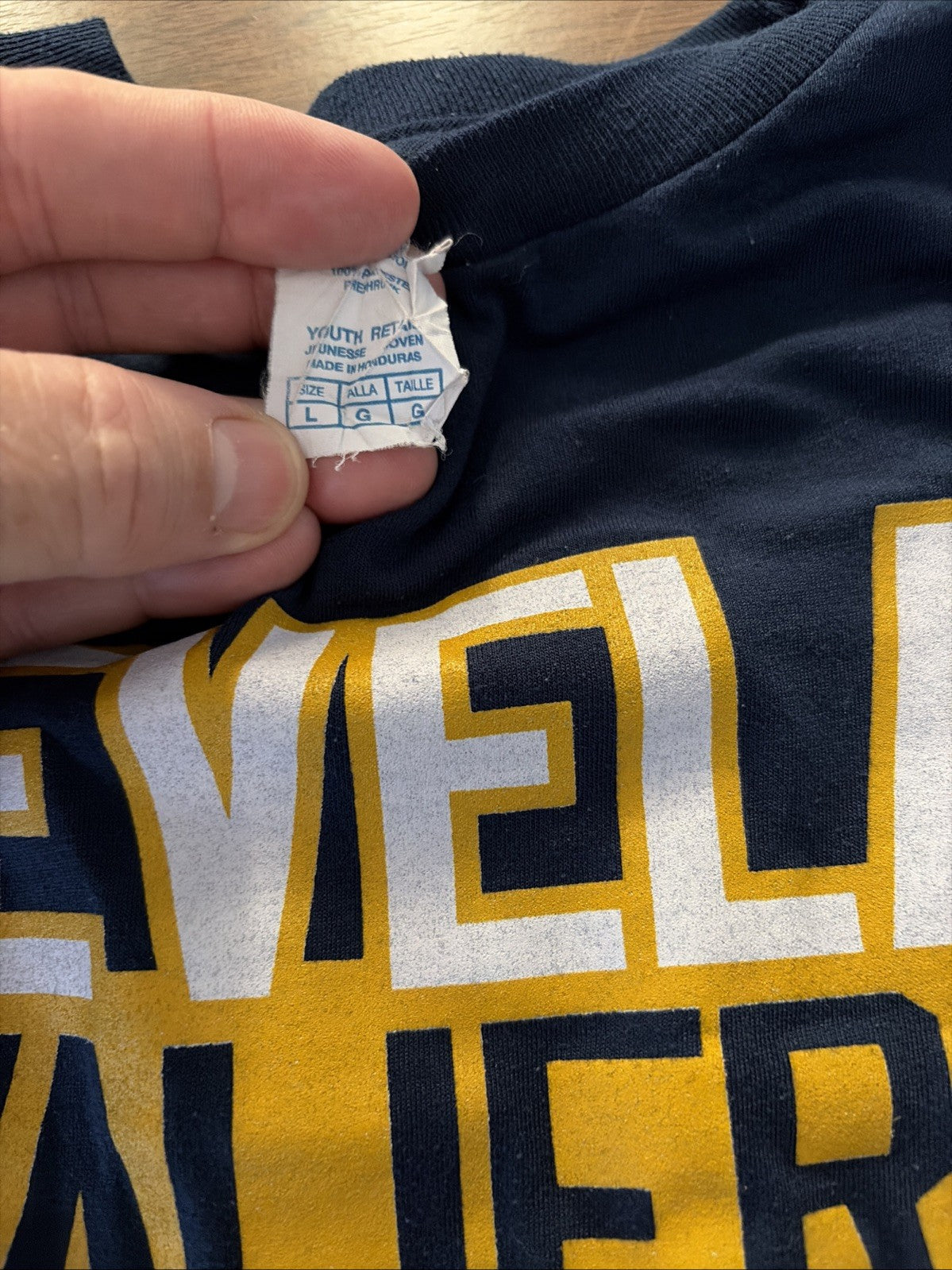 Majestic Cleveland Cavalier Youth Large Short Sleeved T-Shirt Blue 23 James